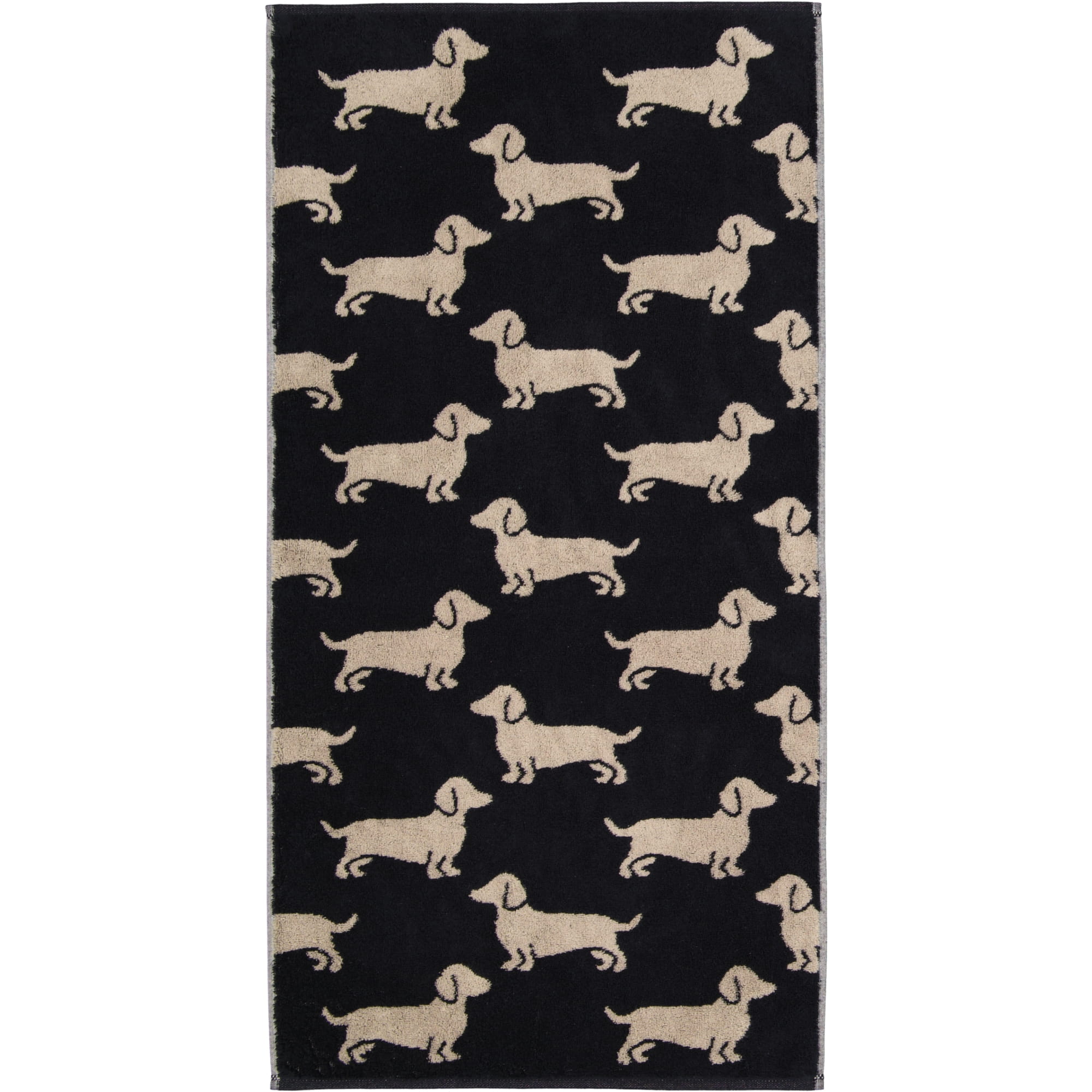 Cawö Handtücher WE LOVE DOGS 6246 Schwarz-Beige - 93 - Handtuch 50x100 cm