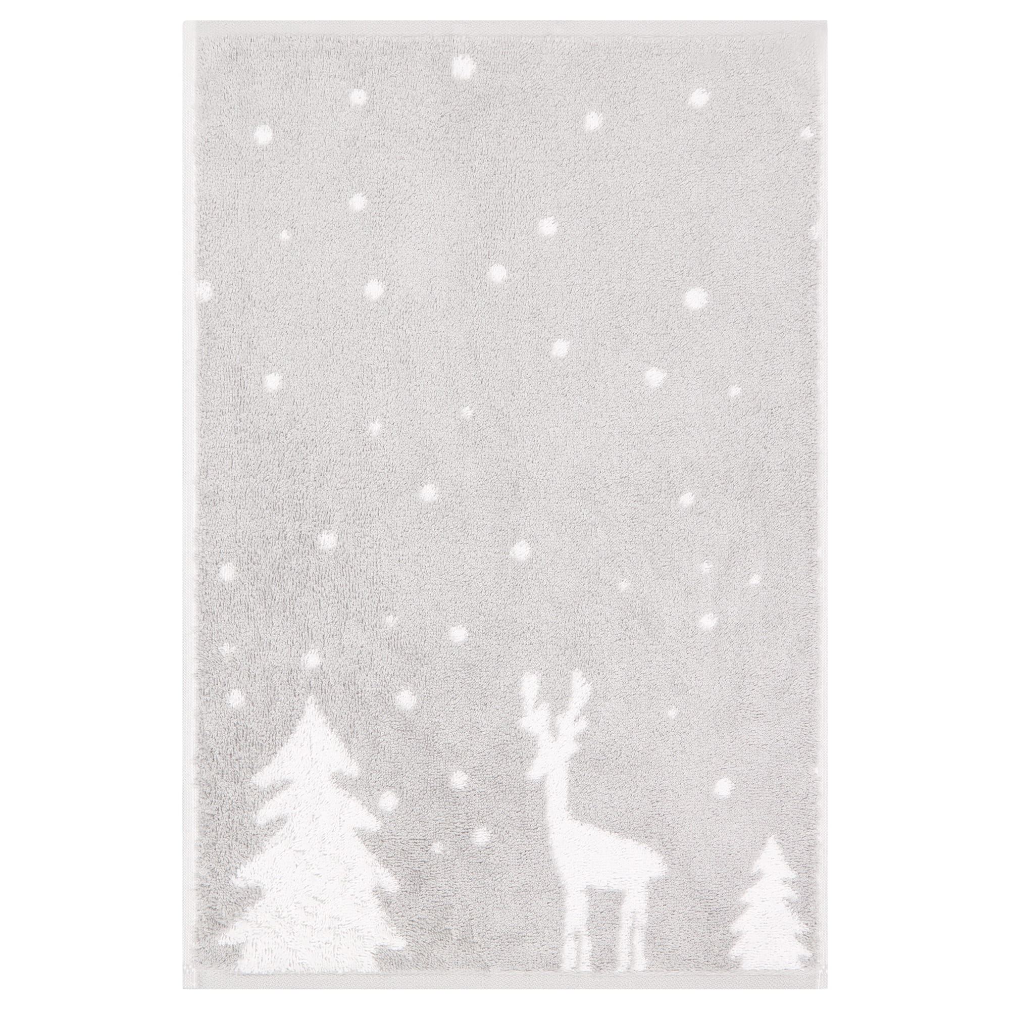 Cawö Handtücher WINTER EDITION Rudi im Schnee 6271 platin/weiß - 76 - Gästetuch 30x50 cm
