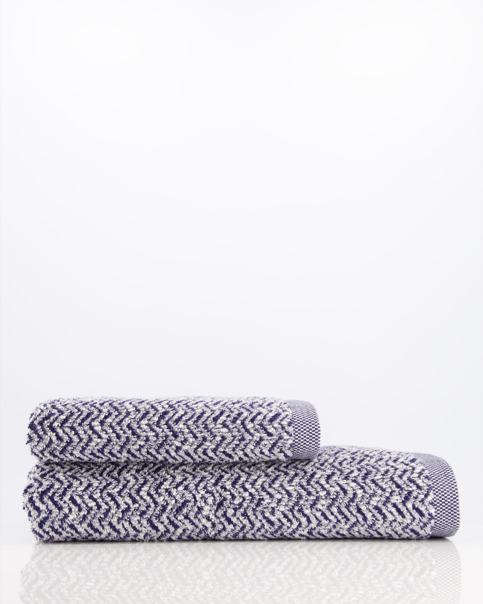 Möve Handtücher Brooklyn Fischgrat nature/deep sea - 042 - Handtuch 50x100 cm