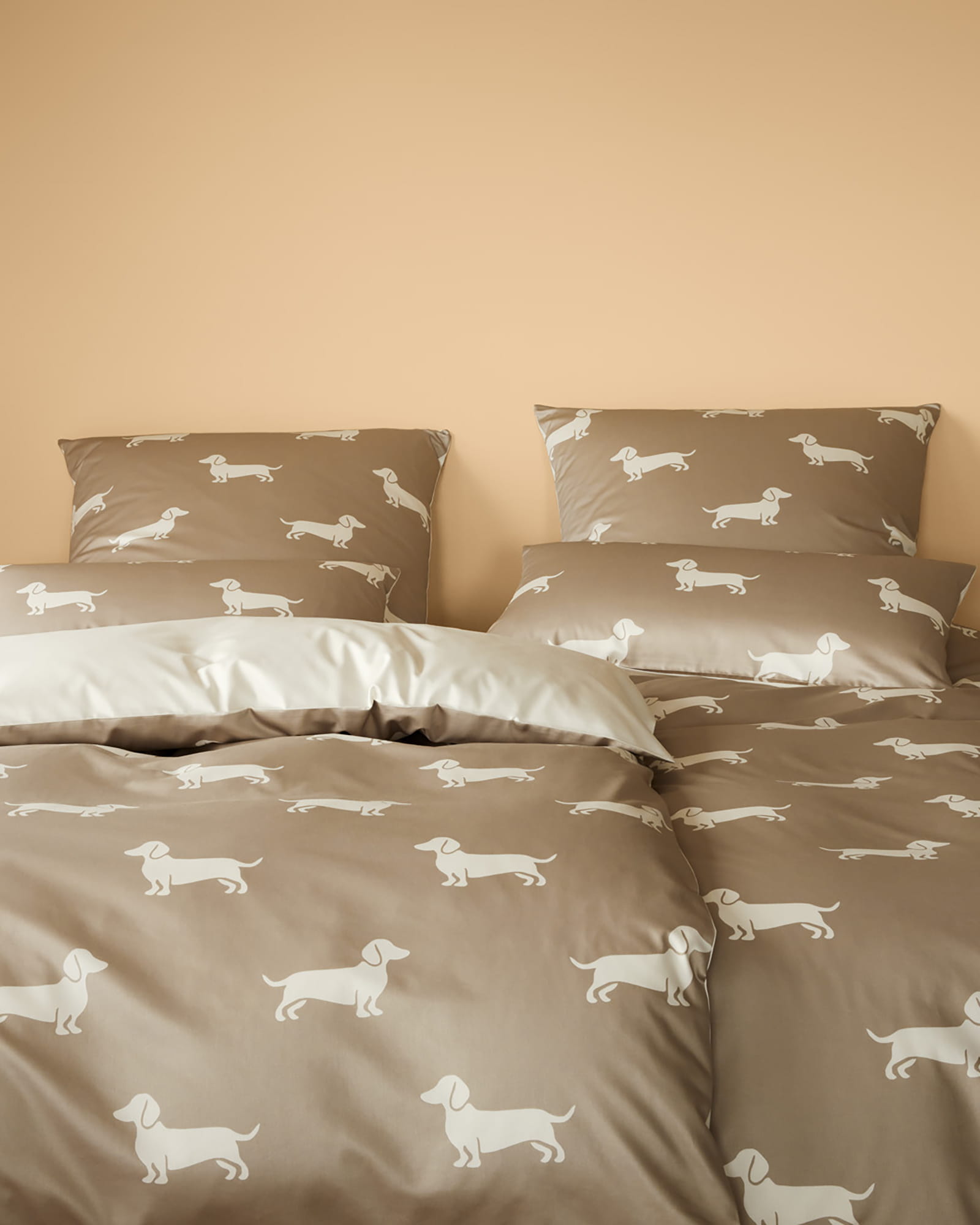 elegante Kissenbezüge WE LOVE DOGS Companion 24542 Natur-Beige - 7 - Nacken-Kissen 40x40 cm