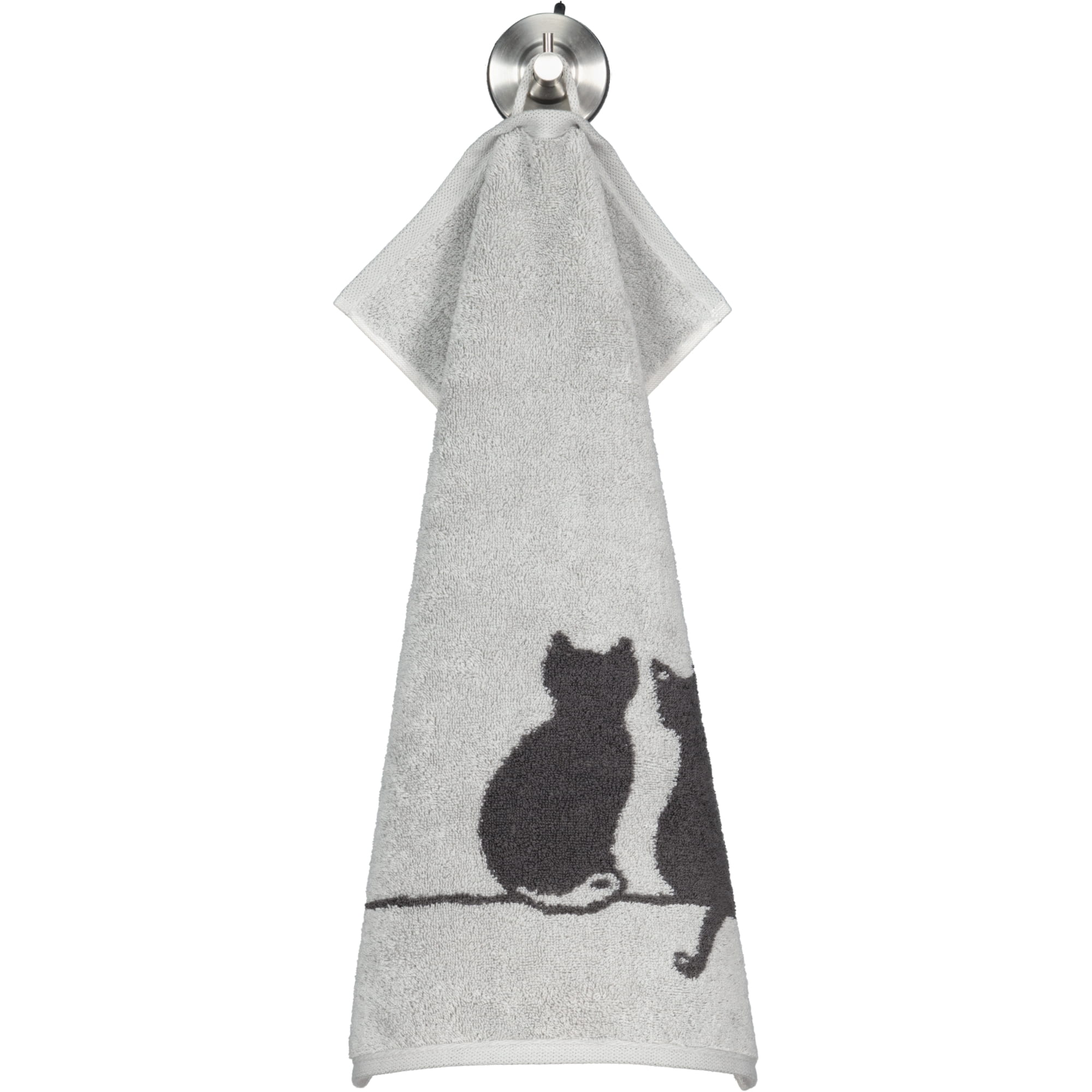 Cawö Handtücher CUTE CATS EDITION You & Me 6263 platin/basalt - 70 - Gästetuch 30x50 cm