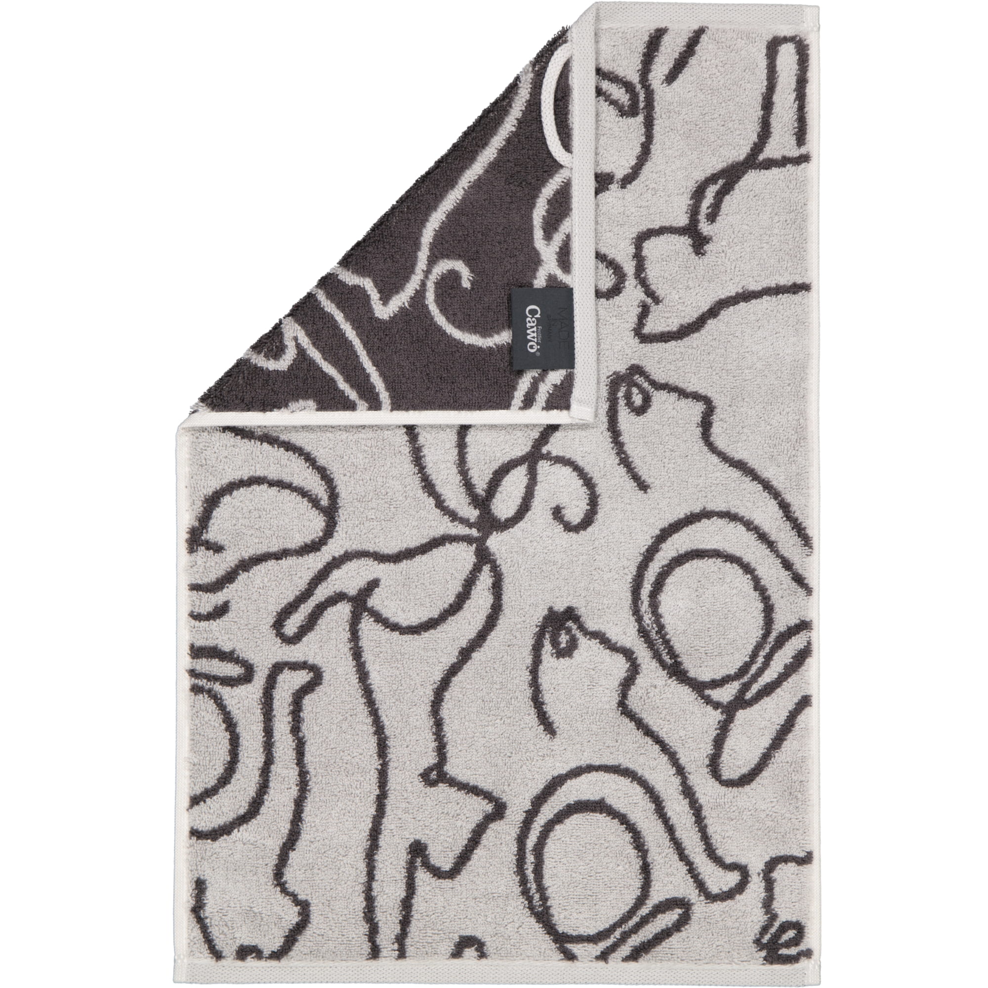 Cawö Handtücher CUTE CATS EDITION Cats 6264 platin/basalt - 70 - Gästetuch 30x50 cm