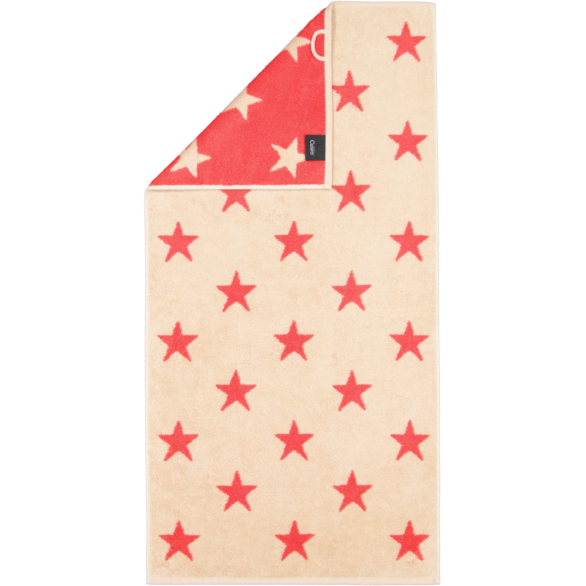 Cawö Handtücher NEW STARS Sterne groß 6260 beige/pink - 32 - Handtuch 50x100 cm