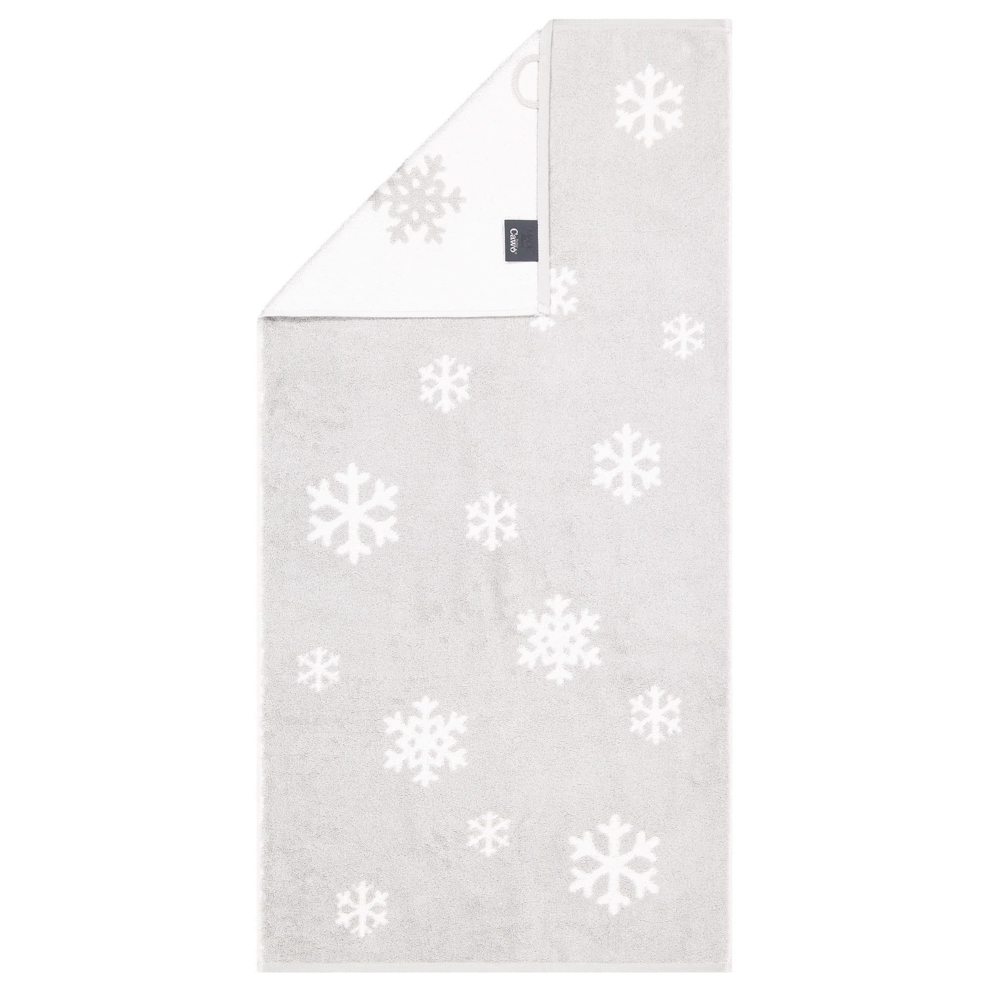 Cawö Handtücher WINTER EDITION Schneekristalle 6270 platin/weiß - 76 - Handtuch 50x100 cm