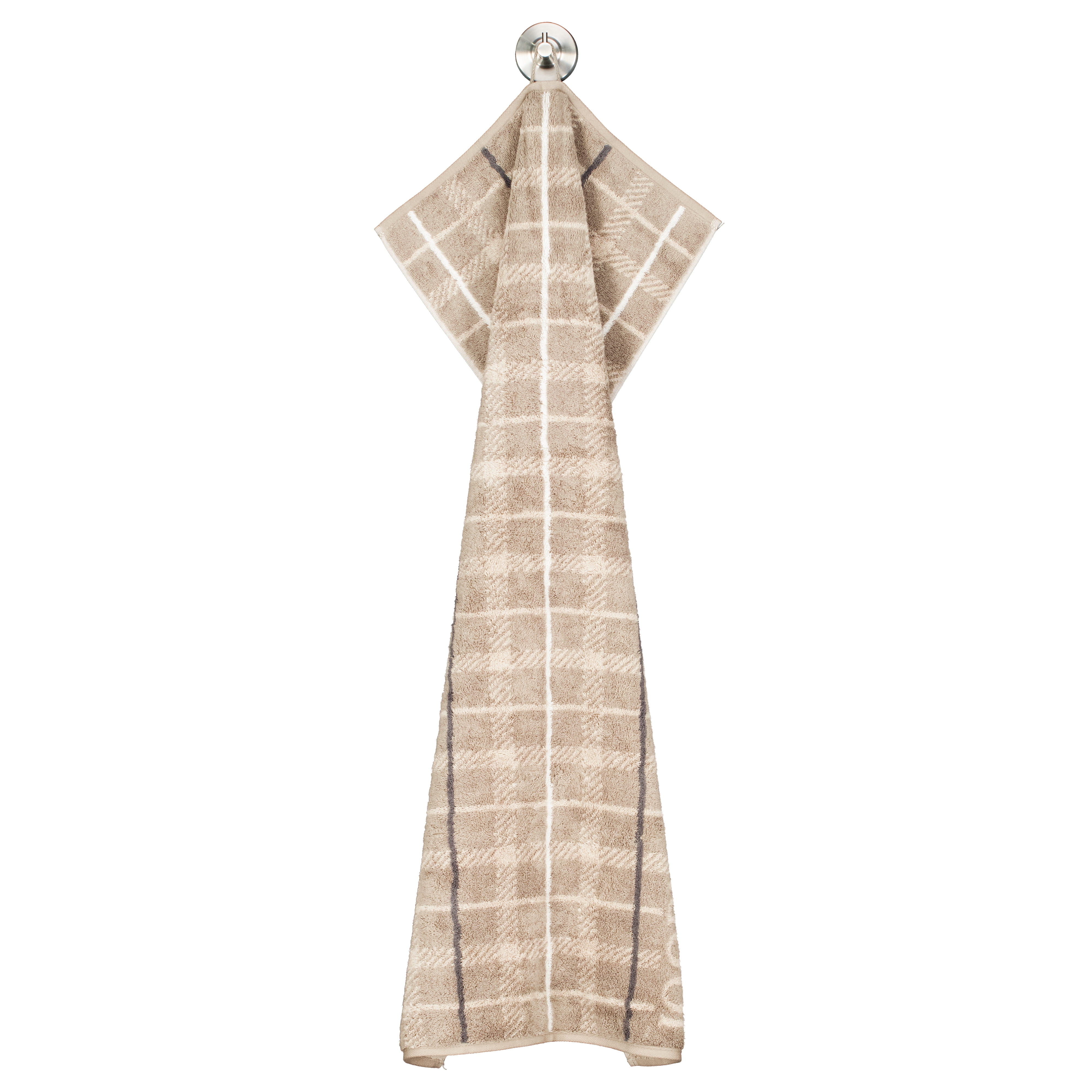 JOOP! Handtücher Contour Checked 1715 Taupe - 73 - Handtuch 50x100 cm