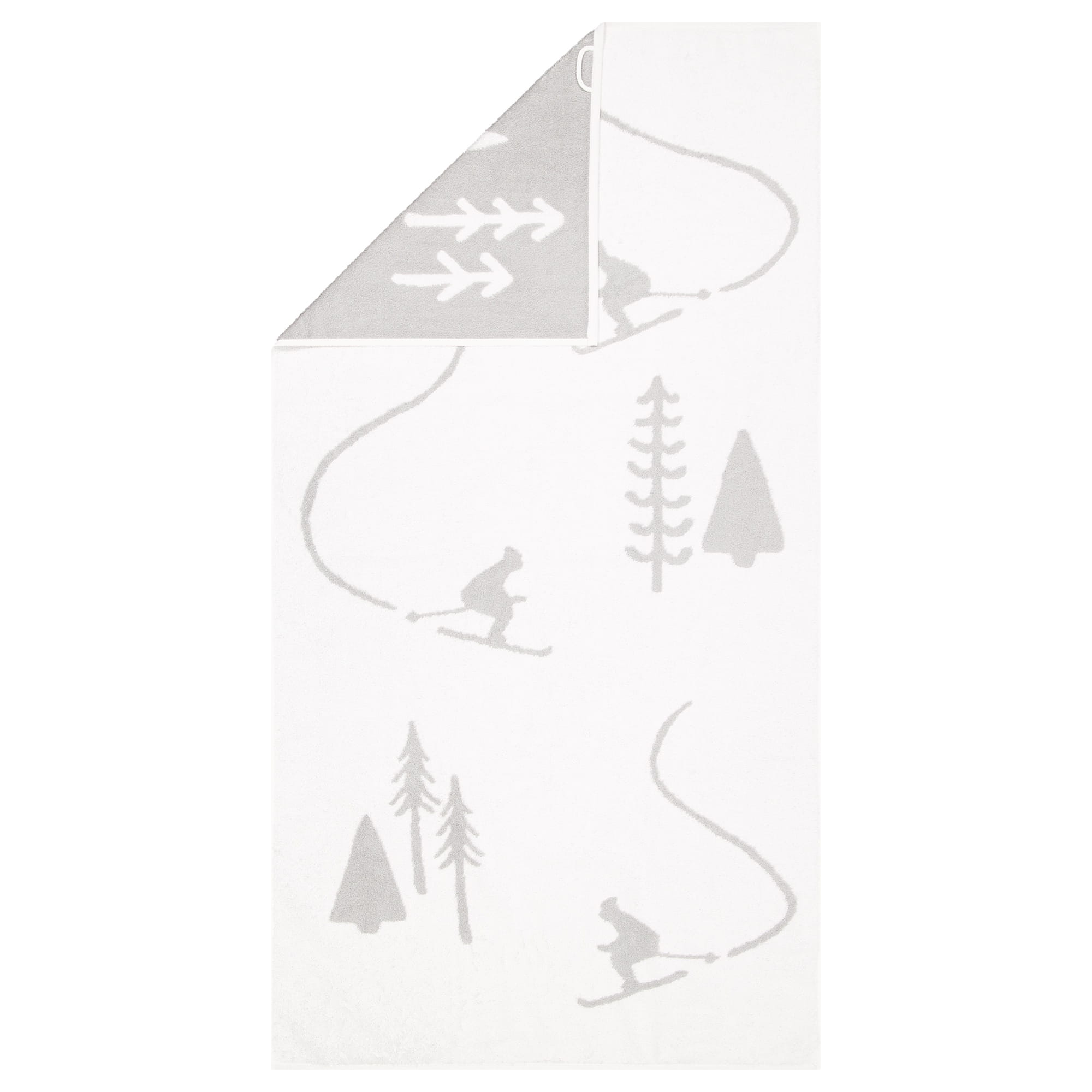 Cawö Handtücher WINTER EDITION Skifahrer 6272 weiß/platin - 67 - Duschtuch 70x140 cm