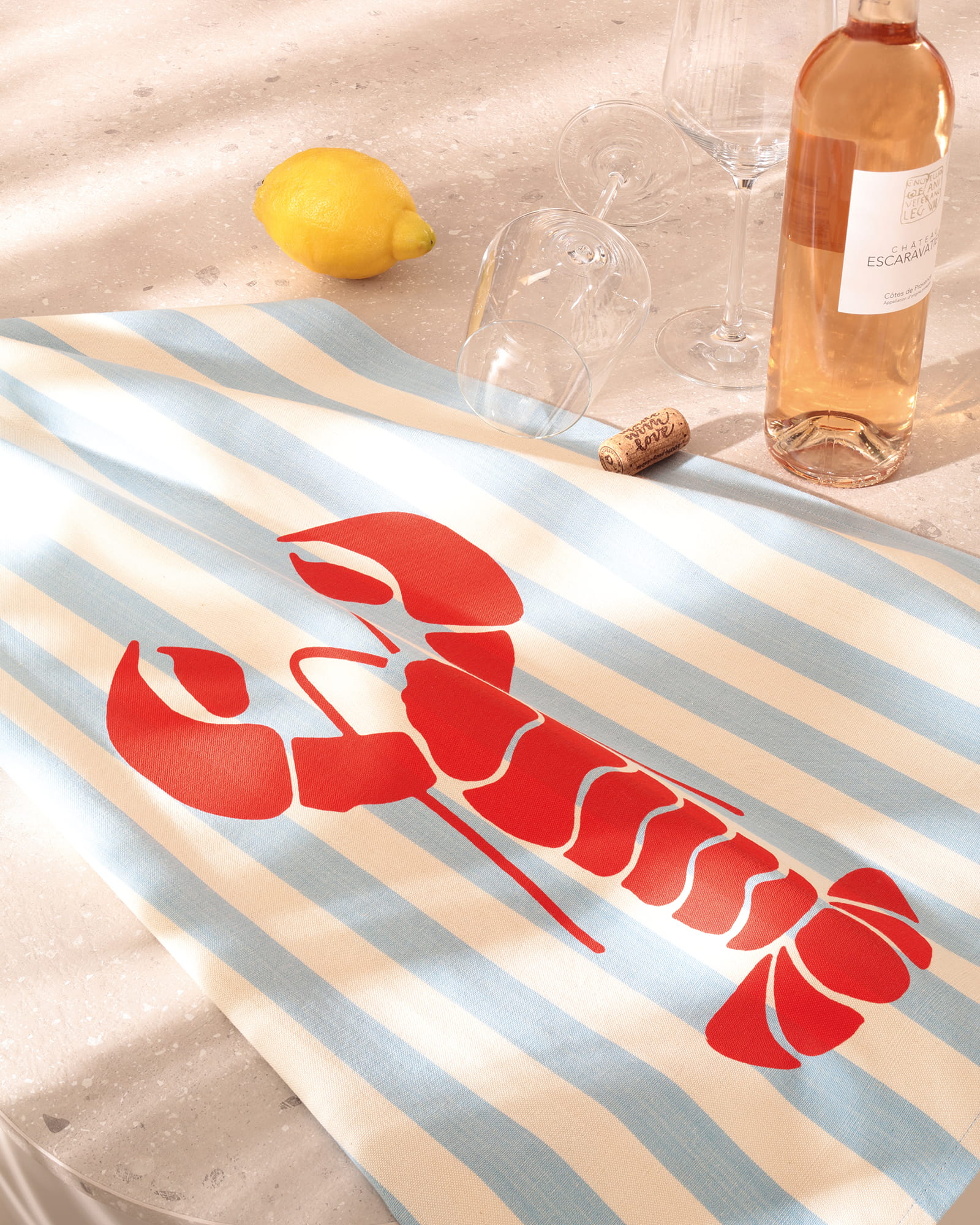 Cawö Home Geschirrtücher Prints & Stripes Hummer 542 blau/natur - 13 - 50x70 cm