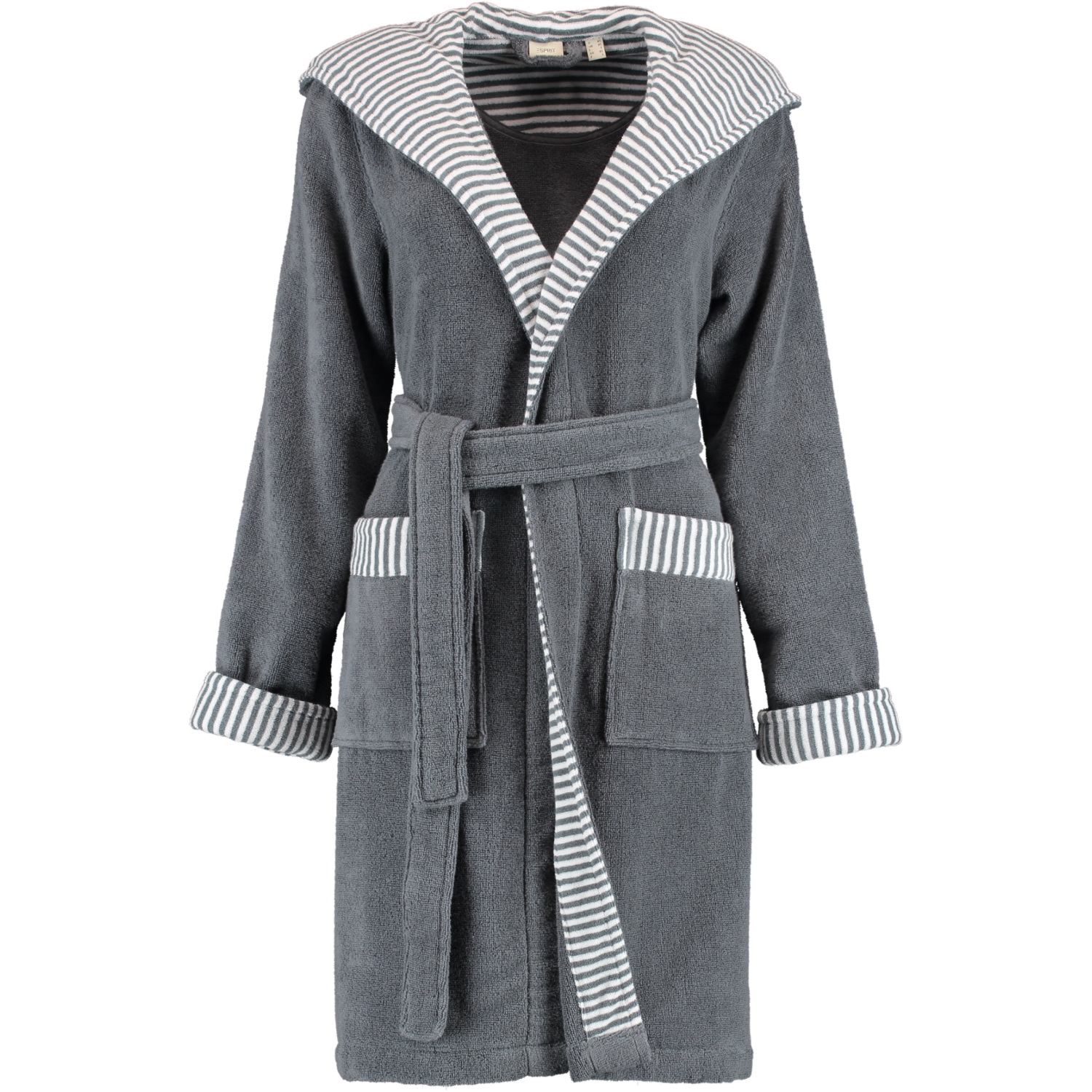 Esprit Damen Bademantel Day Kapuze - Farbe: grey steel - 740