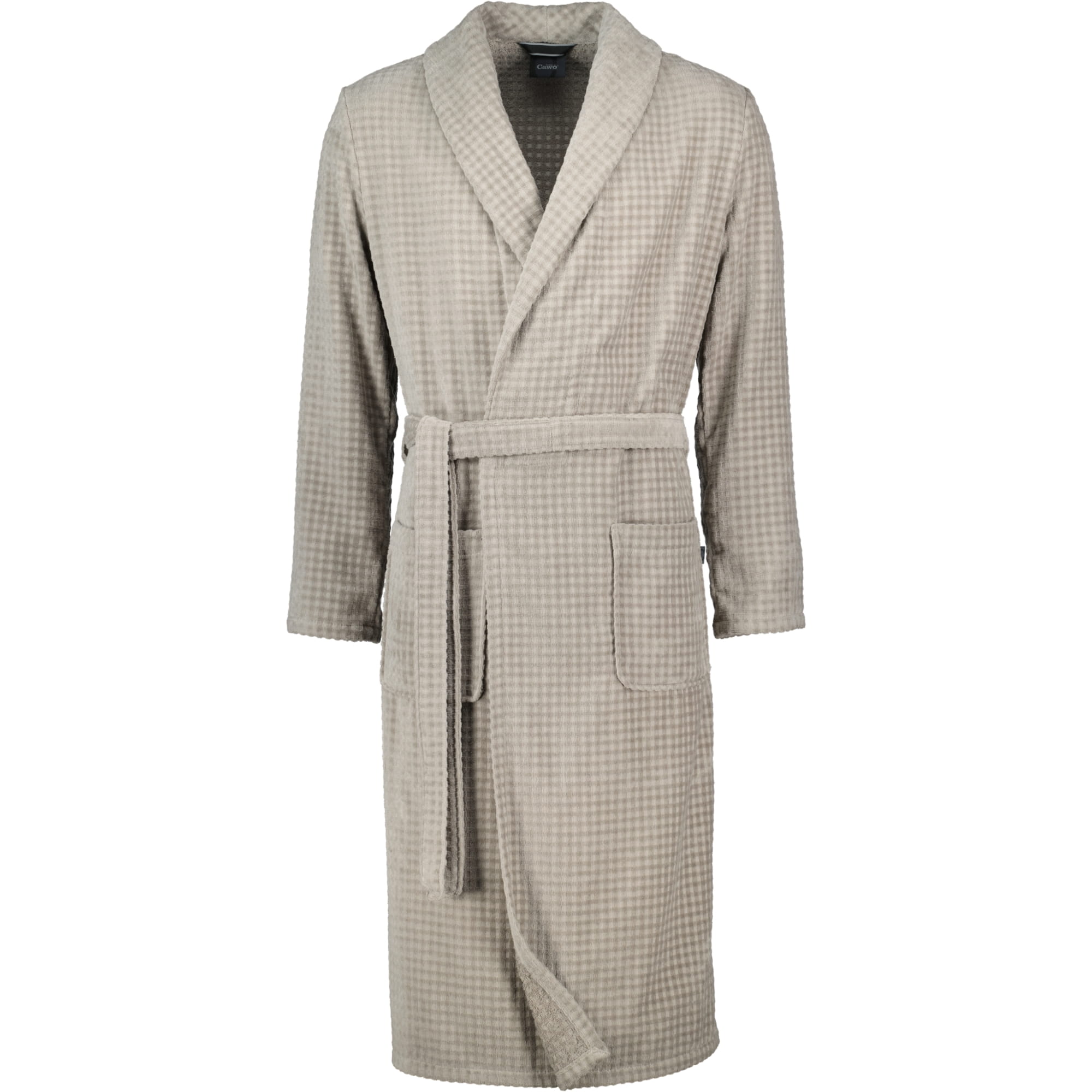 Cawö Bademäntel Herren Schalkragen Waffelpiqué 6508 graphit - 779