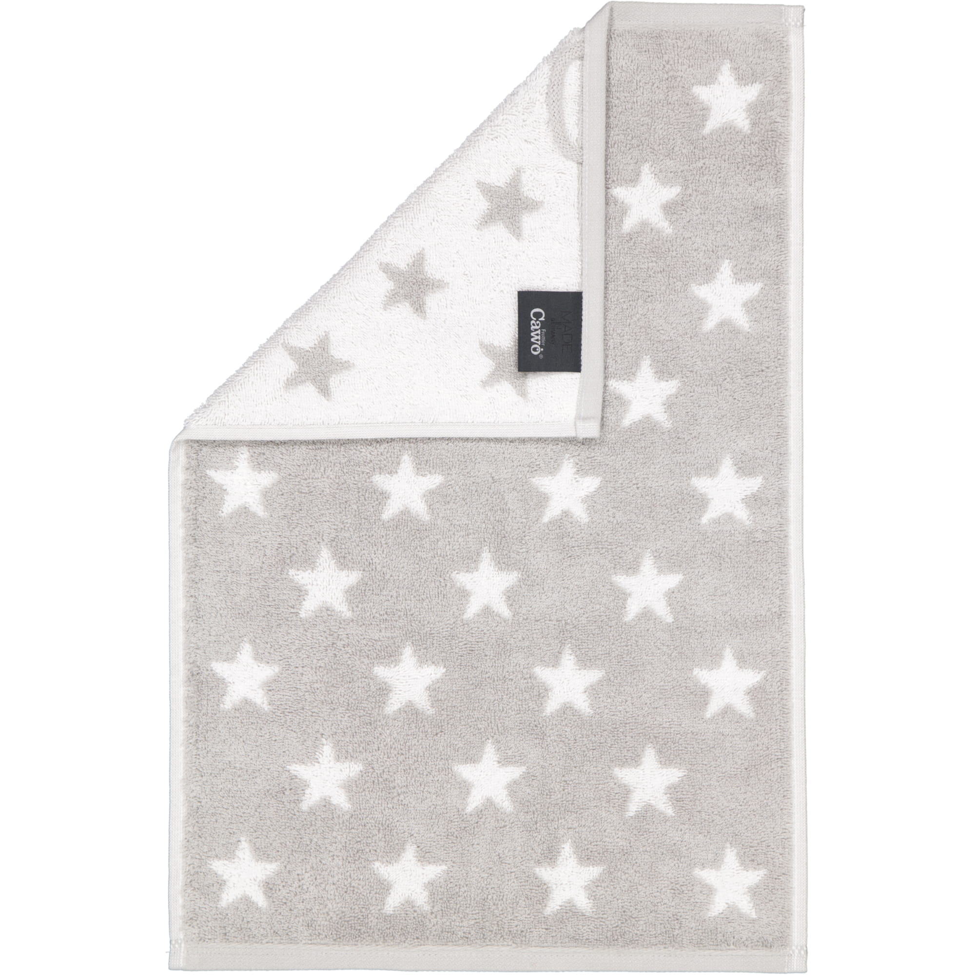 Cawö Handtücher NEW STARS Sterne klein 6261 platin/weiß - 76 - Gästetuch 30x50 cm