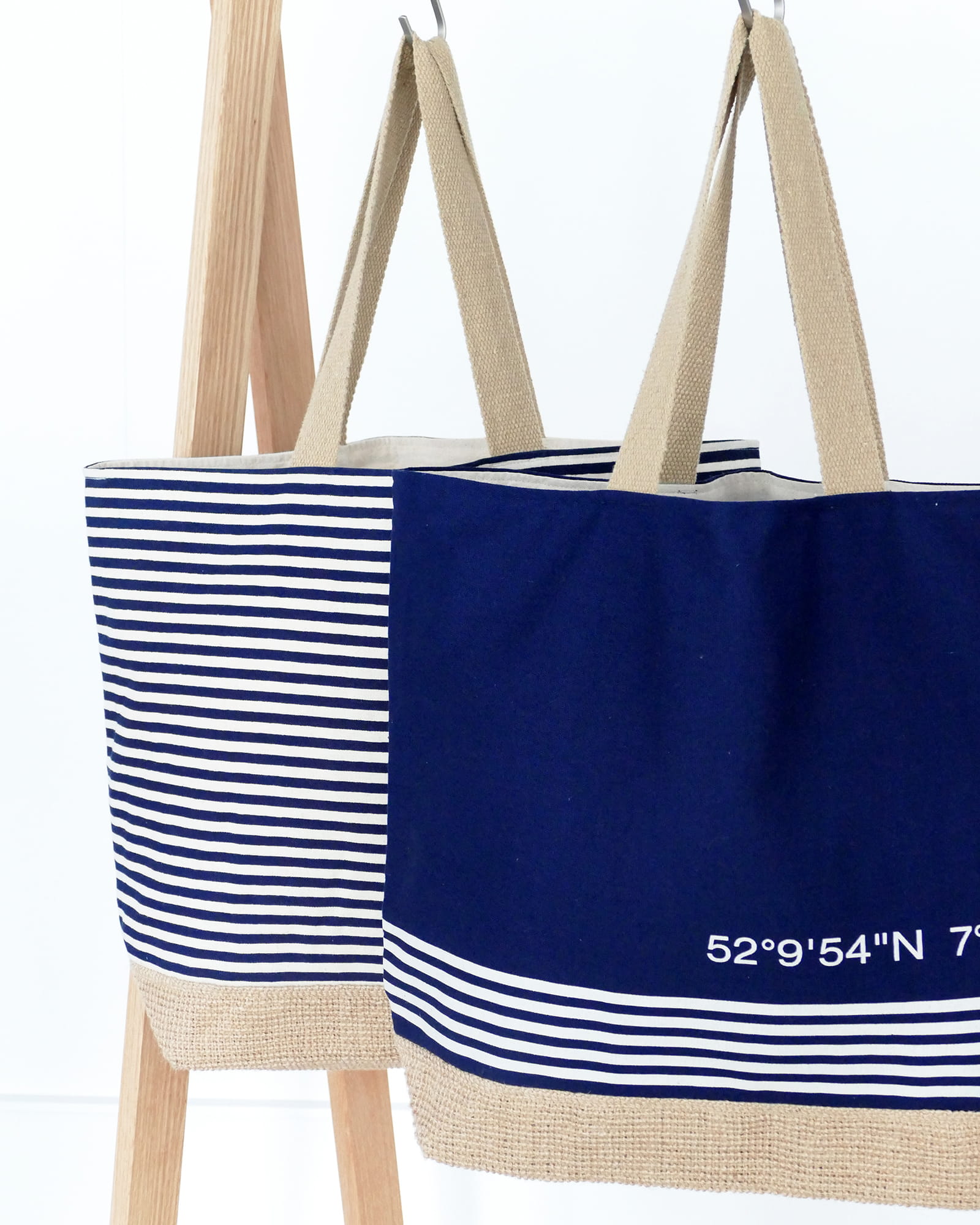 Cawö Beachbags Canvas Streifen 55700 marine - 13 - 40x55 cm