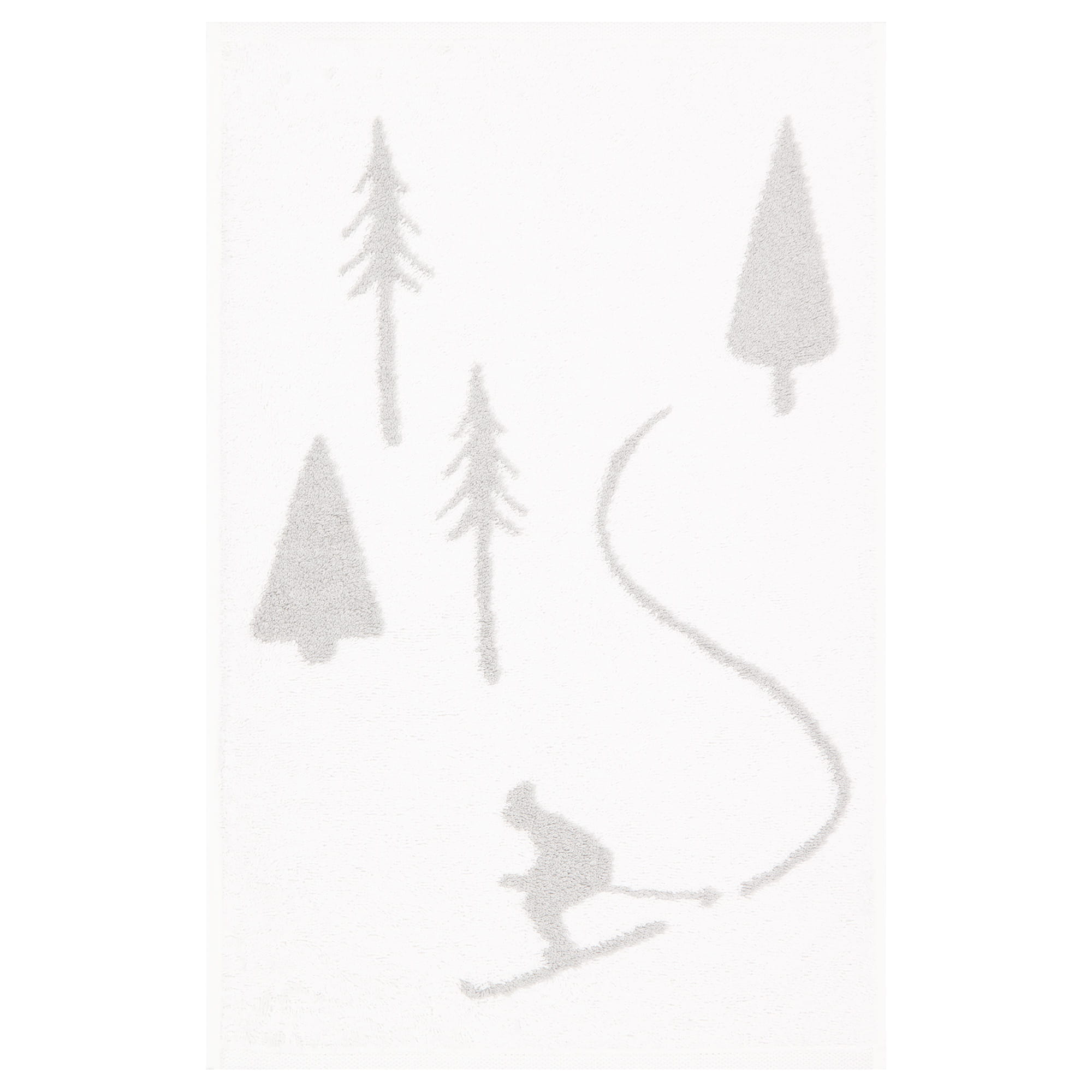Cawö Handtücher WINTER EDITION Skifahrer 6272 weiß/platin - 67 - Gästetuch 30x50 cm