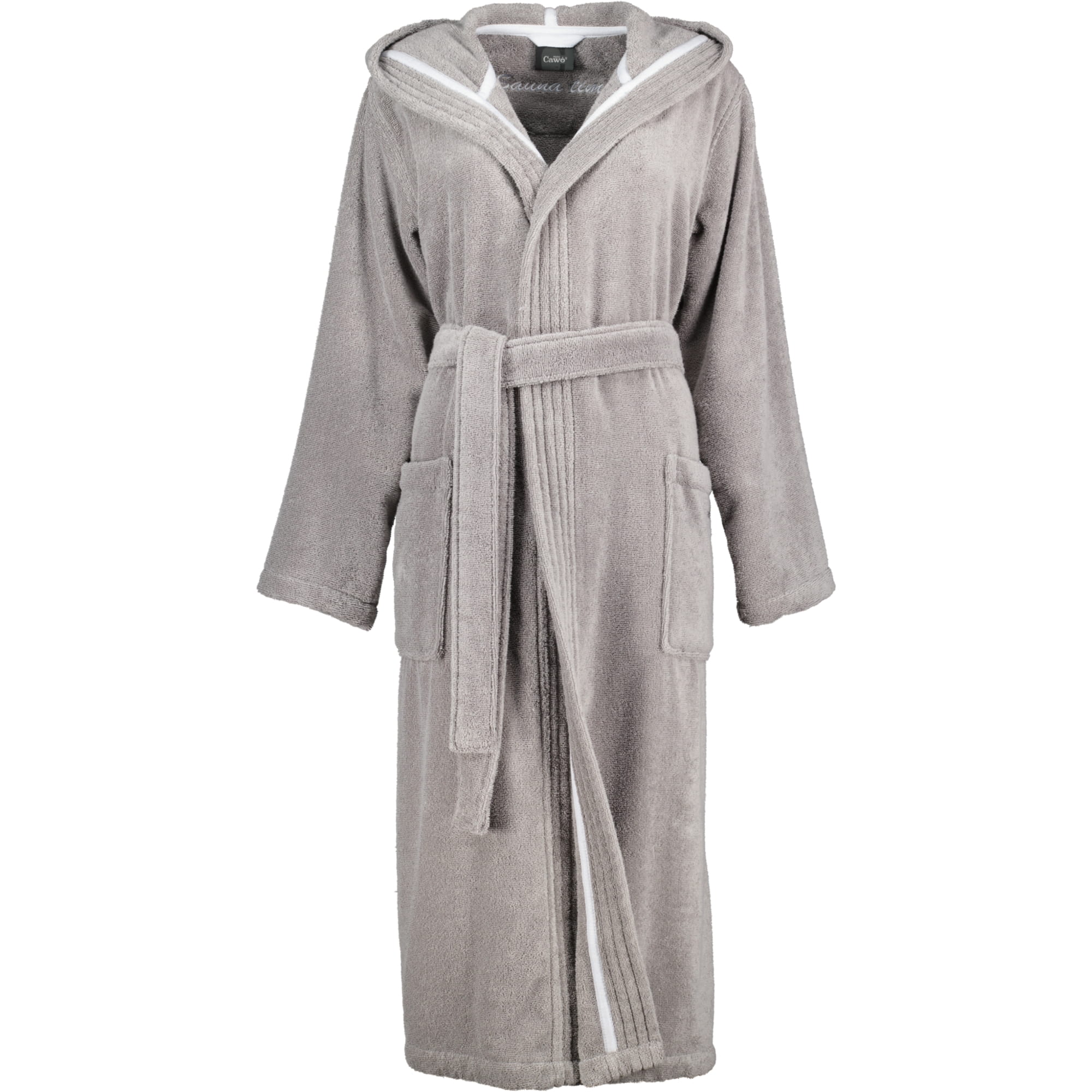 Cawö Home Bademantel Sauna Time Damen Kapuze 832 - Farbe: stein - 70