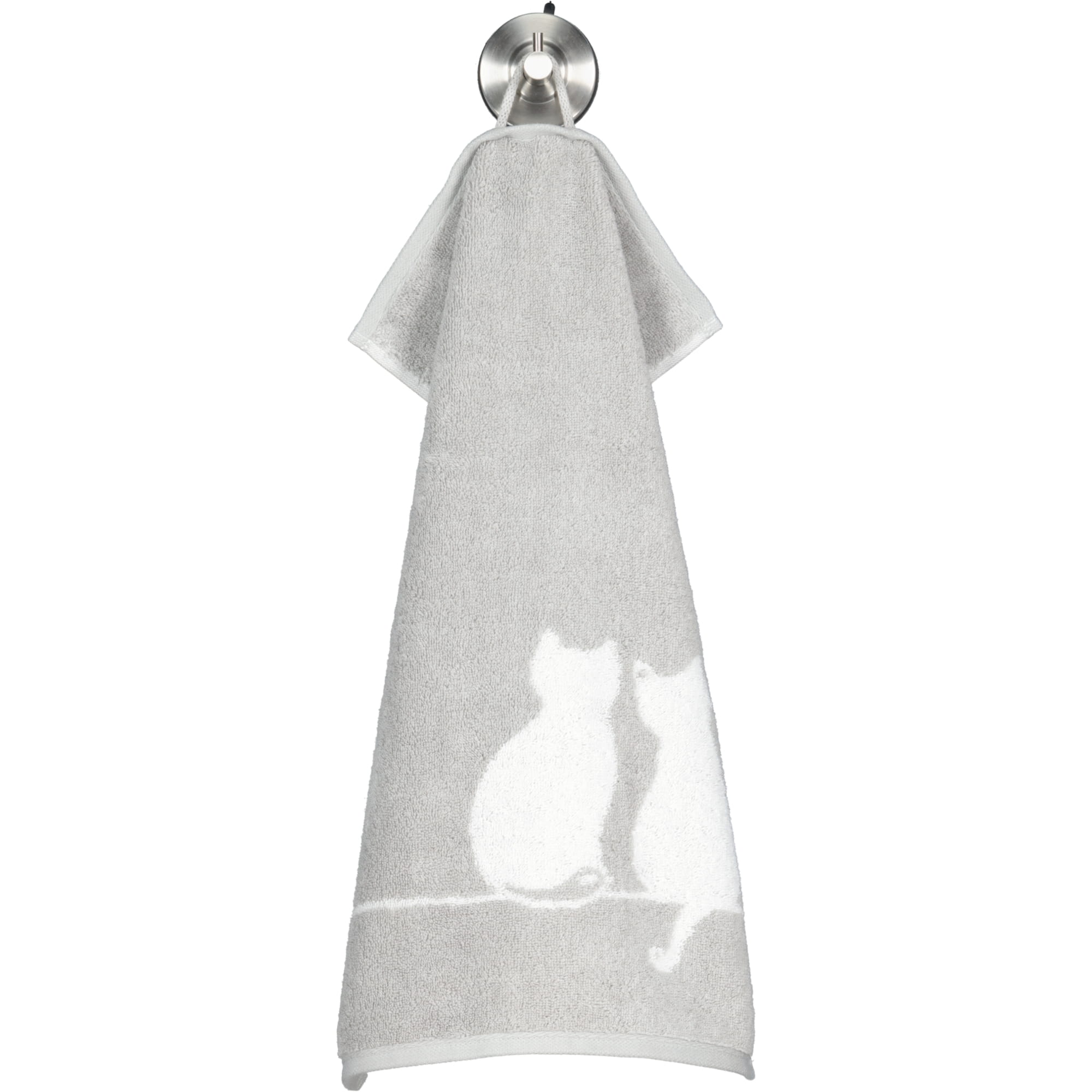 Cawö Handtücher CUTE CATS EDITION You & Me 6263 platin/weiß - 76 - Gästetuch 30x50 cm