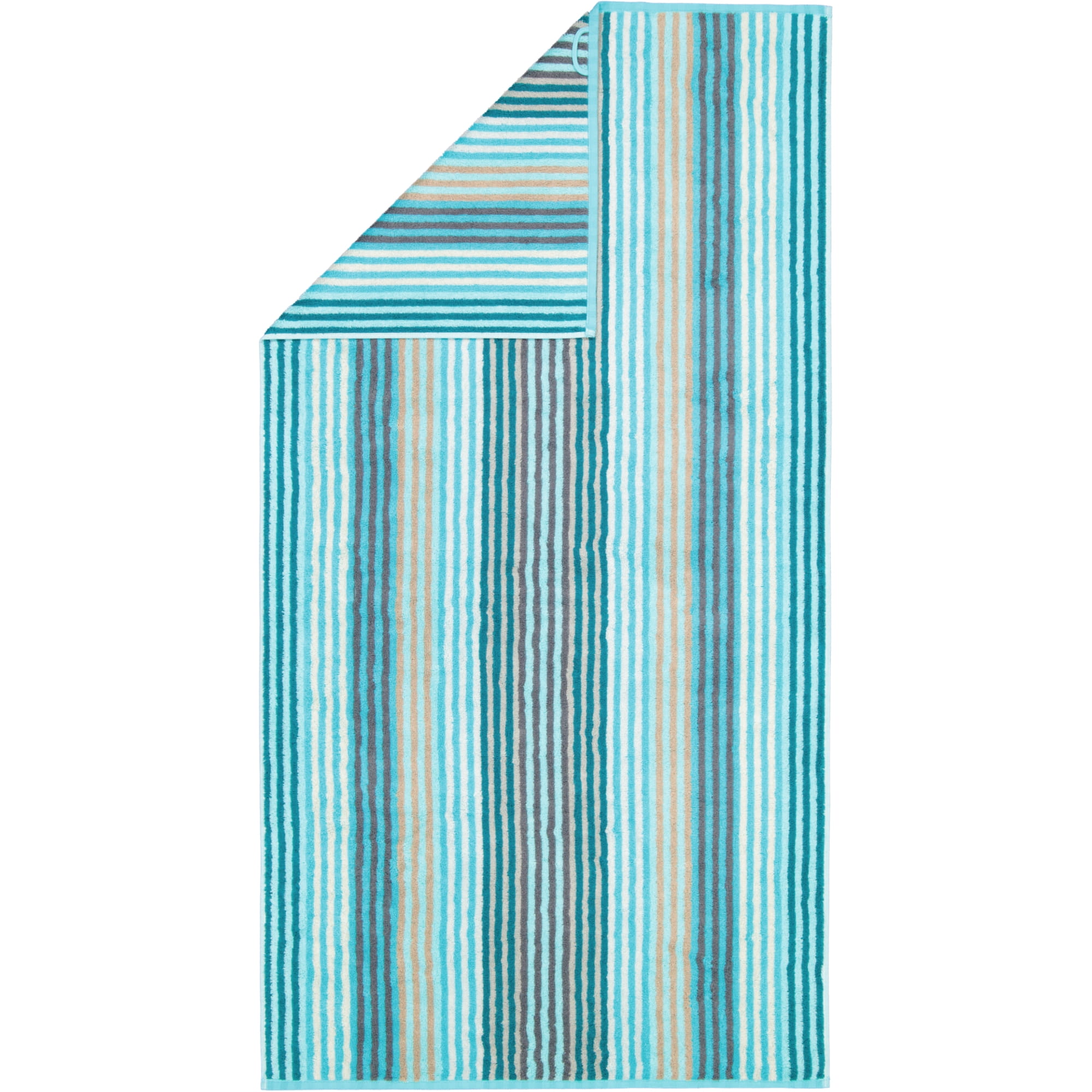 Cawö - Unique Streifen 944 - Farbe: türkis - 44 - Duschtuch 70x140 cm