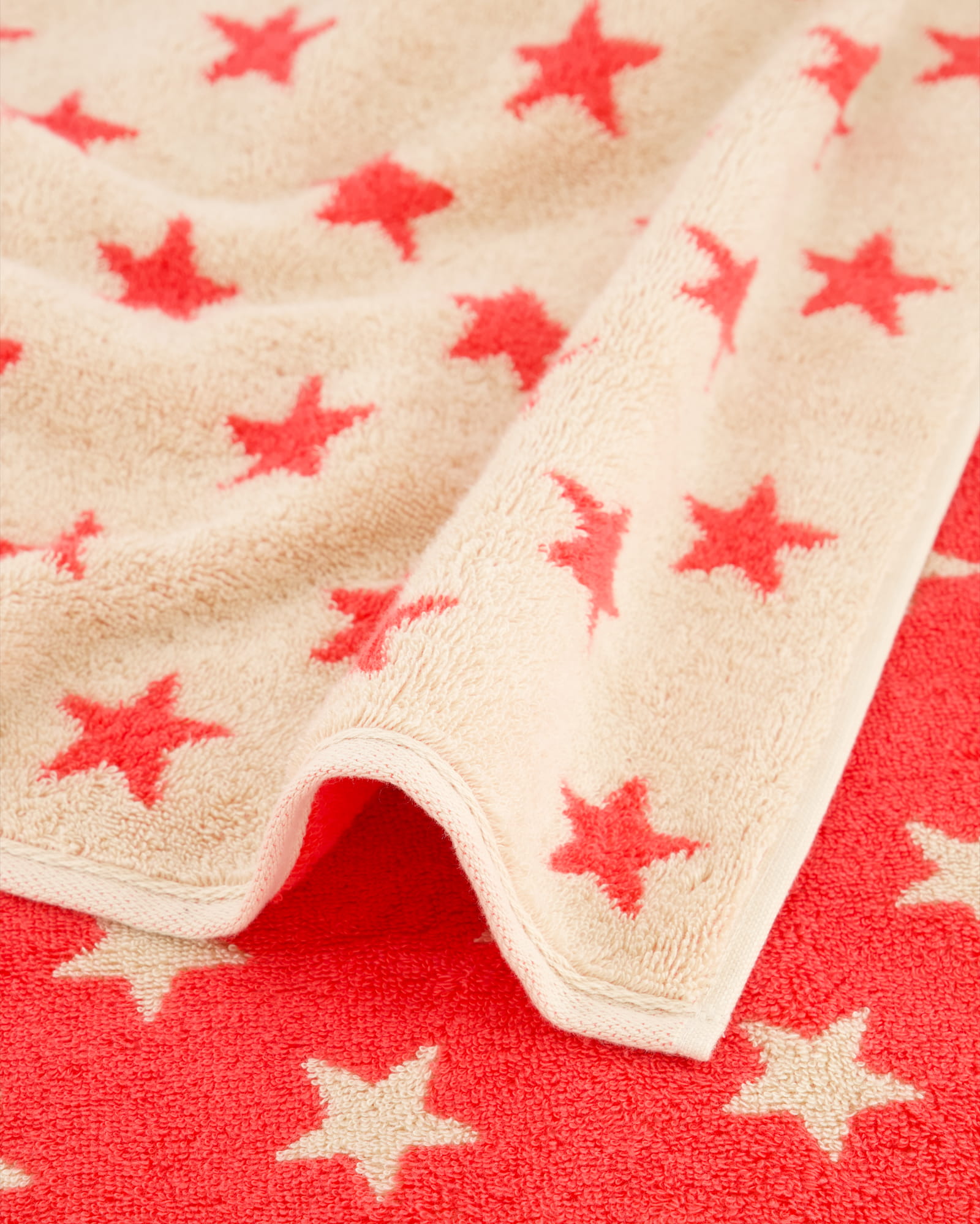 Cawö Handtücher NEW STARS Sterne klein 6261 beige/pink - 32 - Gästetuch 30x50 cm