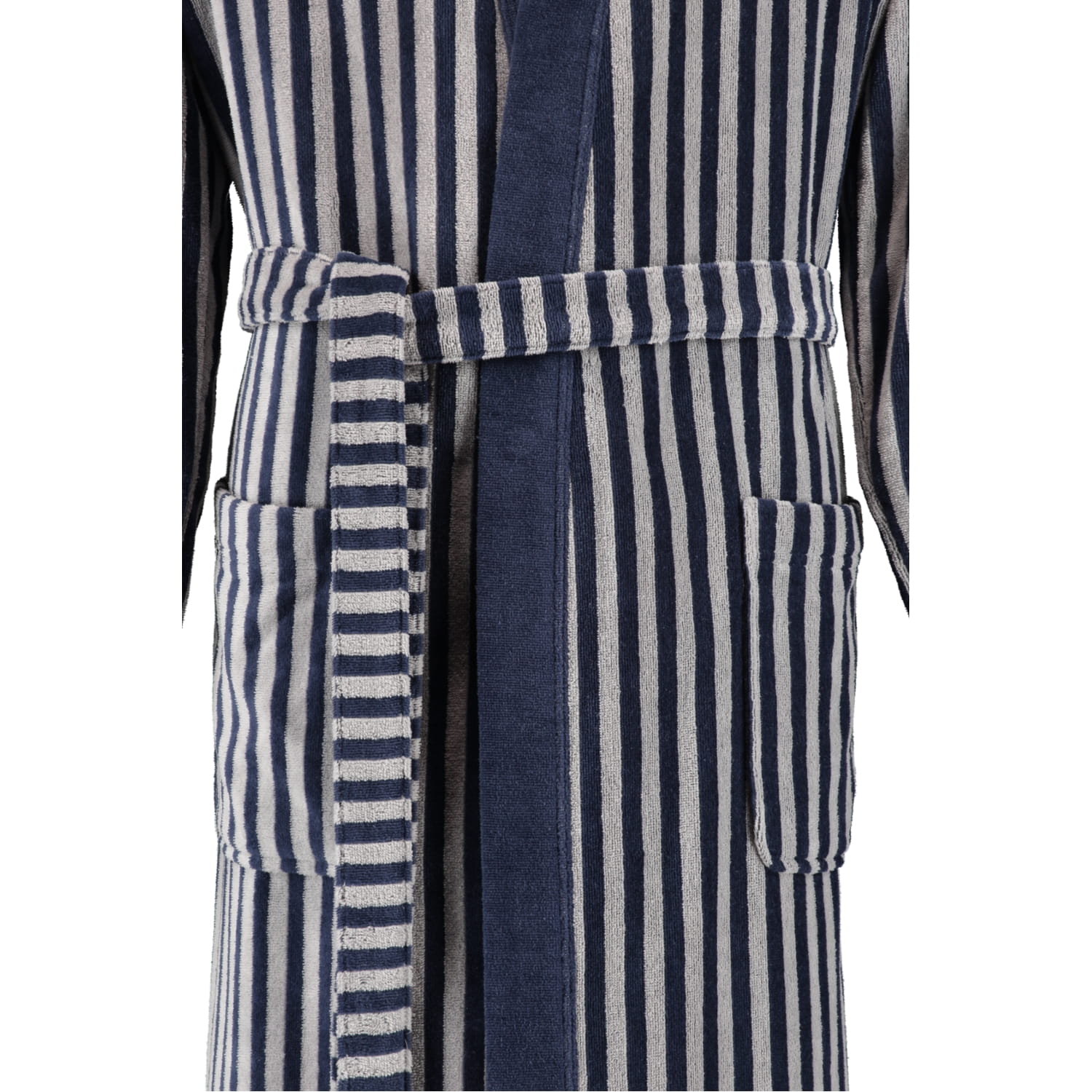 Cawö Herren Bademantel Kimono 3833 - Farbe: blau-graphit - 17