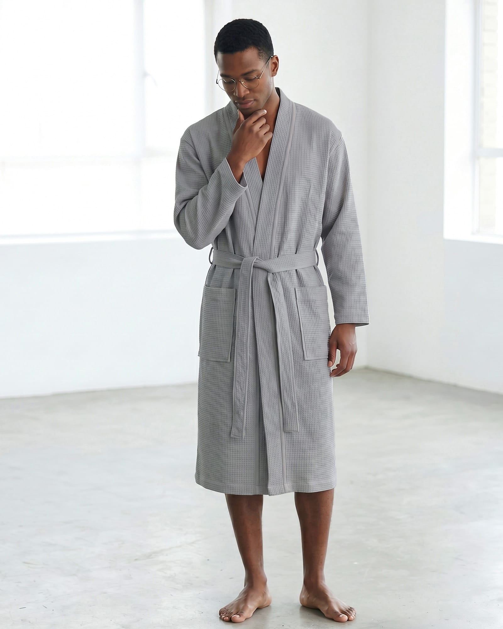 Cawö Home Bademäntel Herren Kimono 816 metal - 71