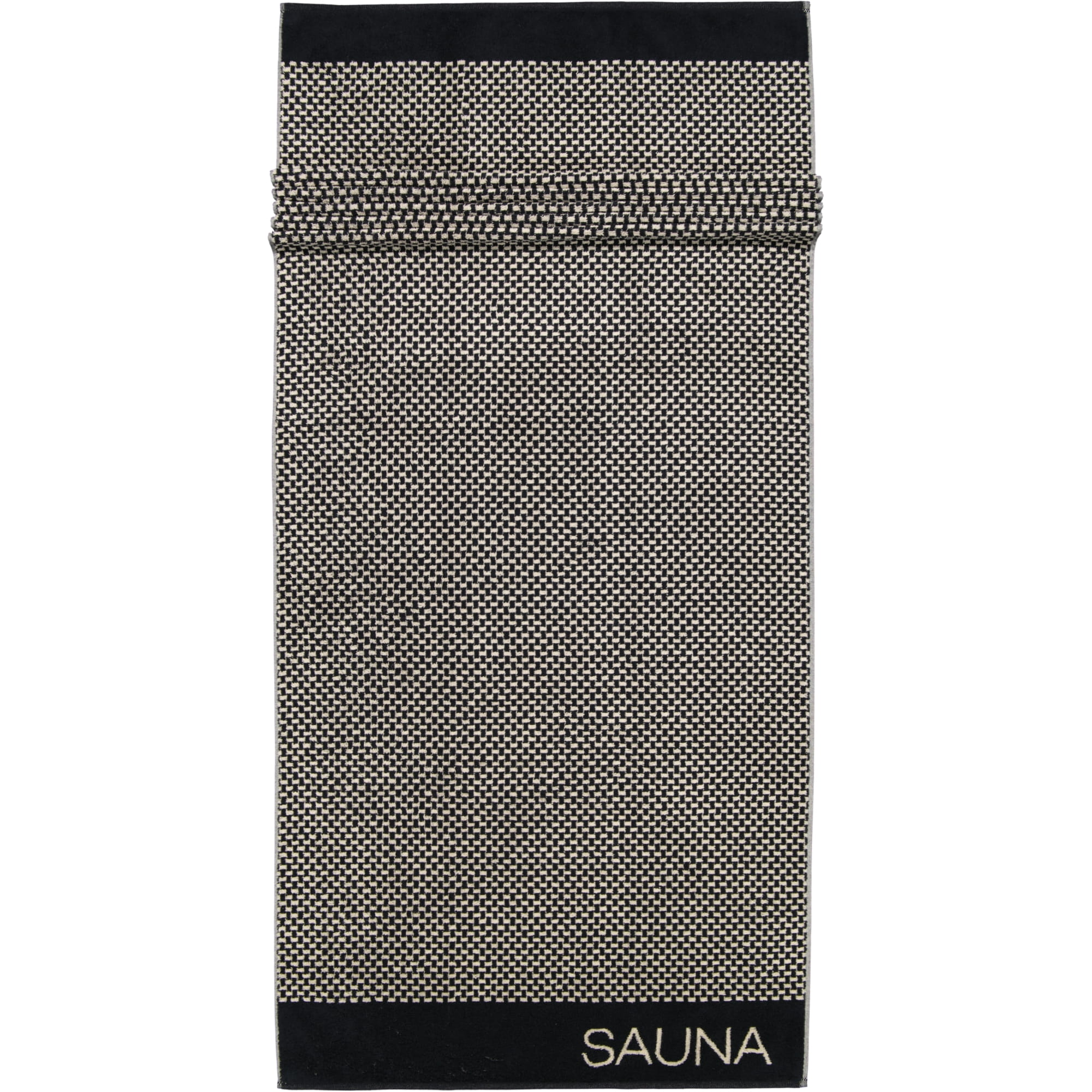 Cawö Saunatuch Natural Allover 6220 80x200 cm - Farbe: natur-schwarz - 39