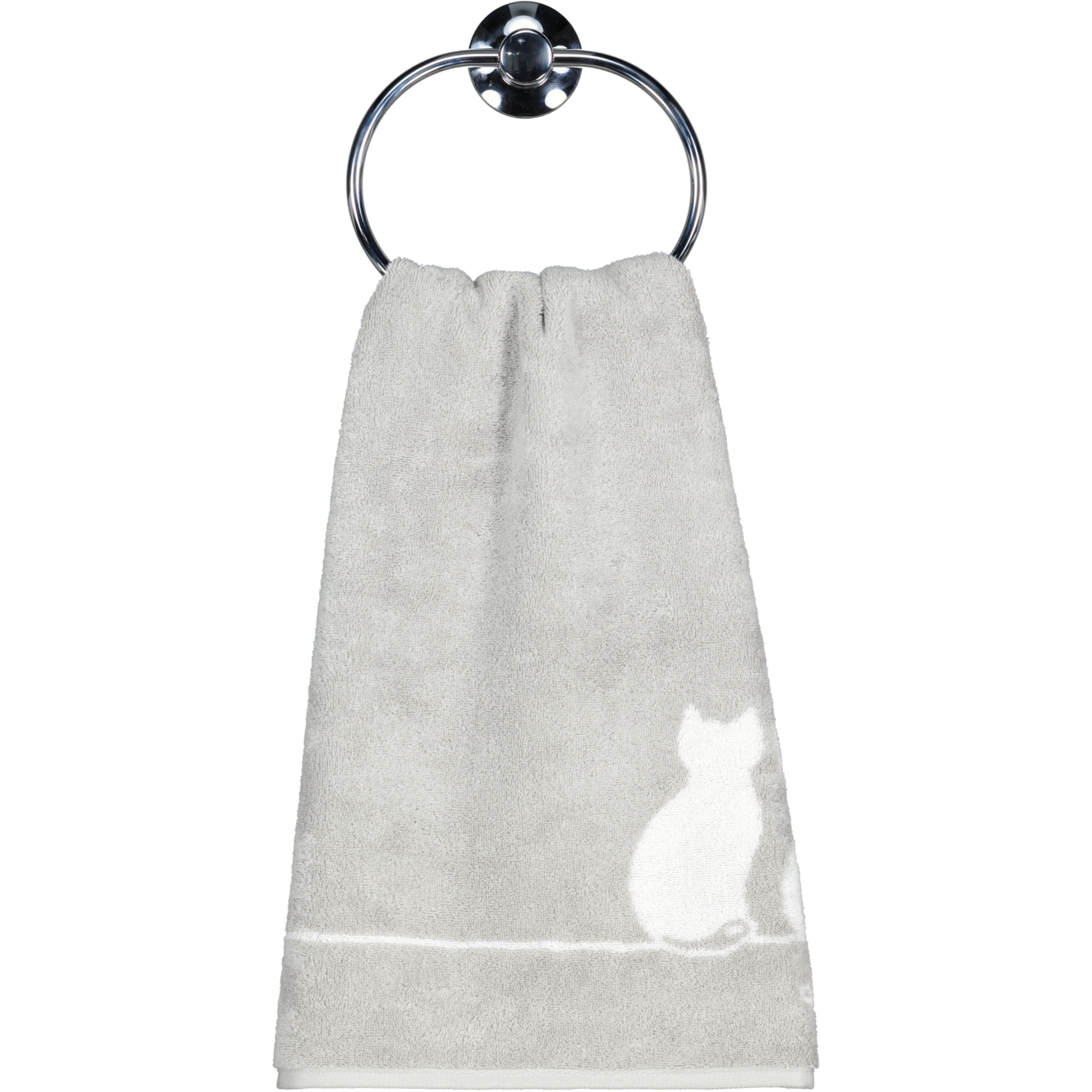 Cawö Handtücher CUTE CATS EDITION You & Me 6263 platin/weiß - 76 - Handtuch 50x100 cm