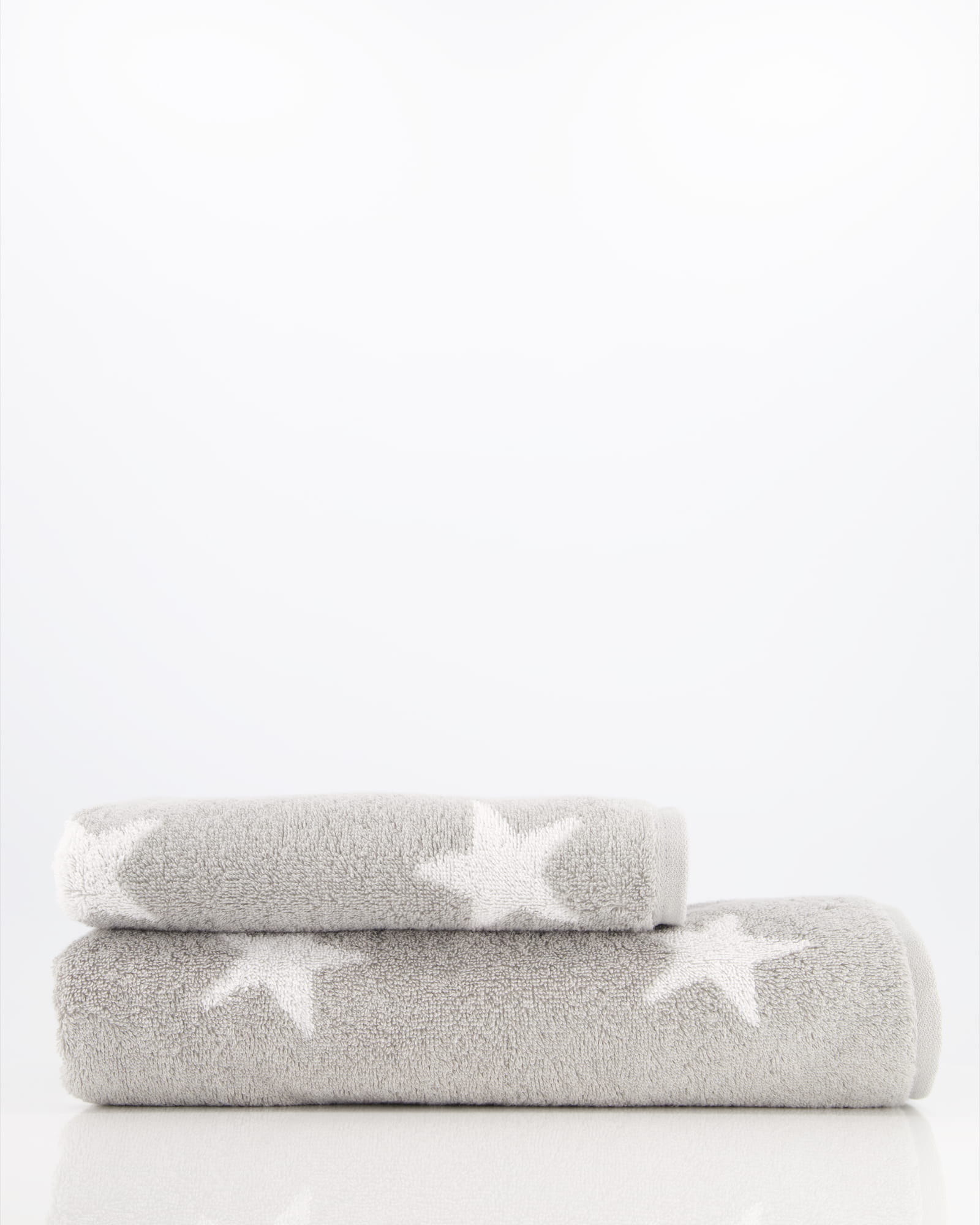 Cawö Handtücher NEW STARS Sterne groß 6260 platin/weiß - 76 - Duschtuch 70x140 cm