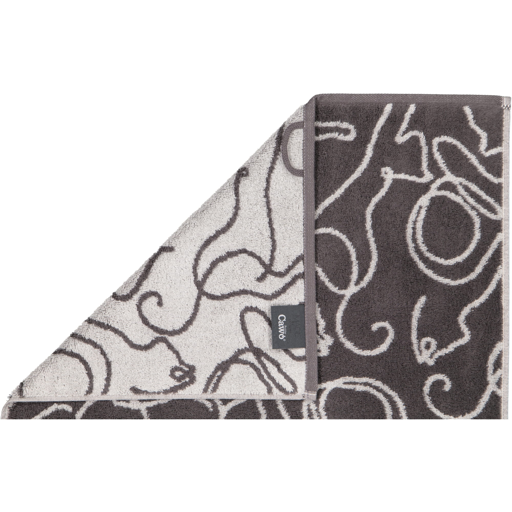 Cawö Handtücher CUTE CATS EDITION Cats 6264 basalt/platin - 77 - Gästetuch 30x50 cm