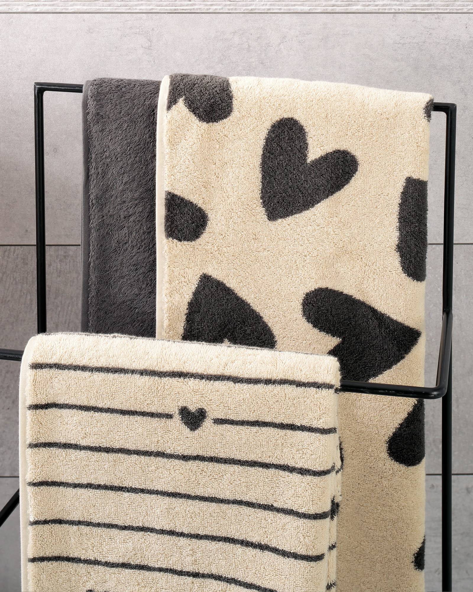 Cawö Handtücher Heart Beats Hearts 6275 basalt - 37