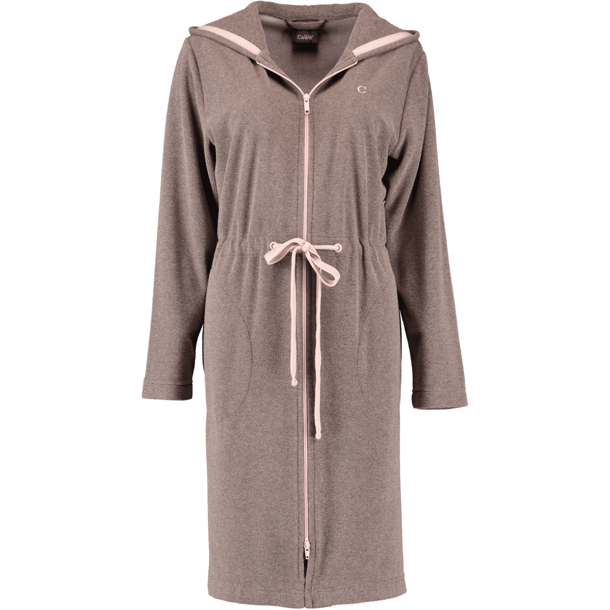 Cawö Home Active Damen Kurzmantel Kapuze TG RV 821 - Farbe: mocca-rosé - 32