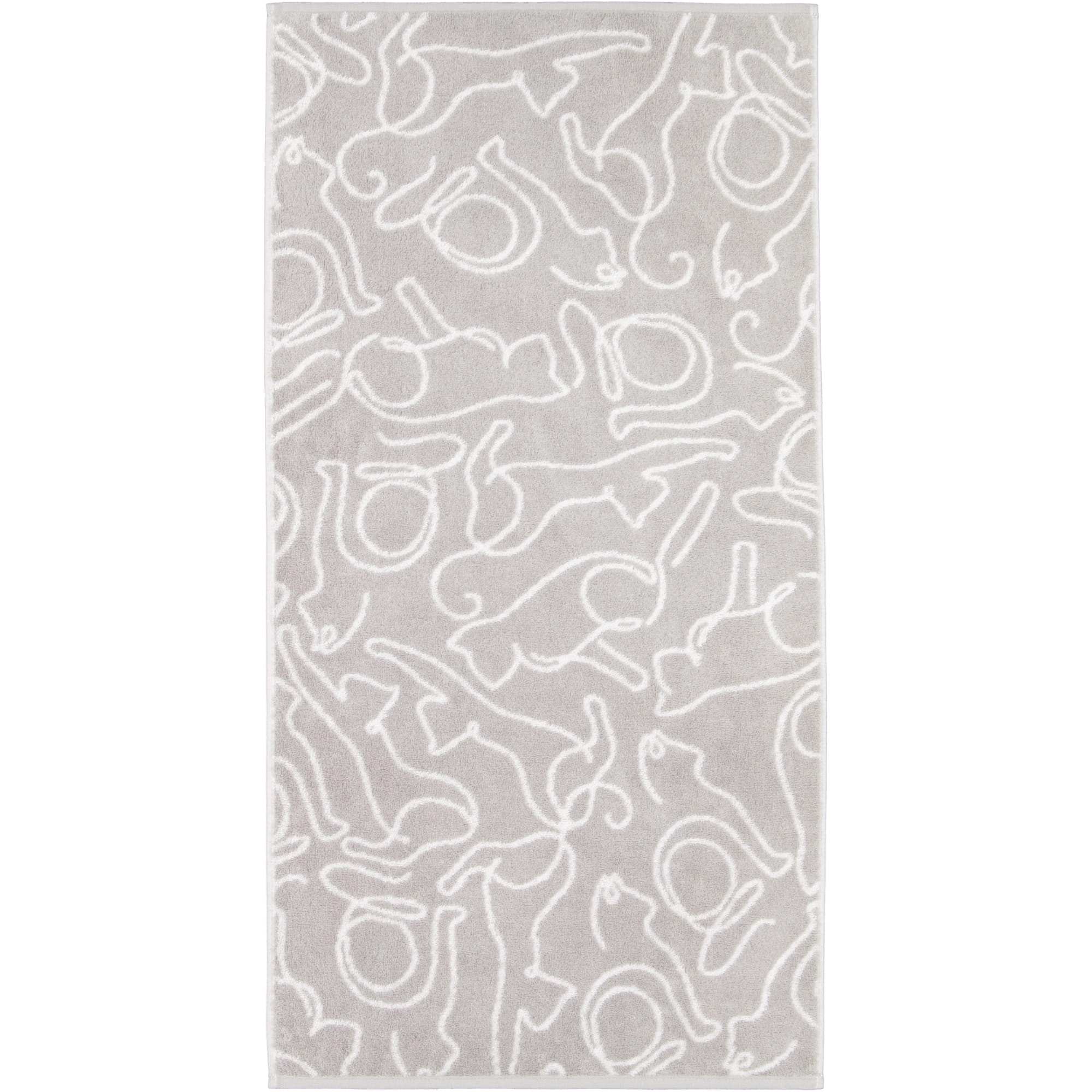 Cawö Handtücher CUTE CATS EDITION Cats 6264 platin/weiß - 76 - Handtuch 50x100 cm