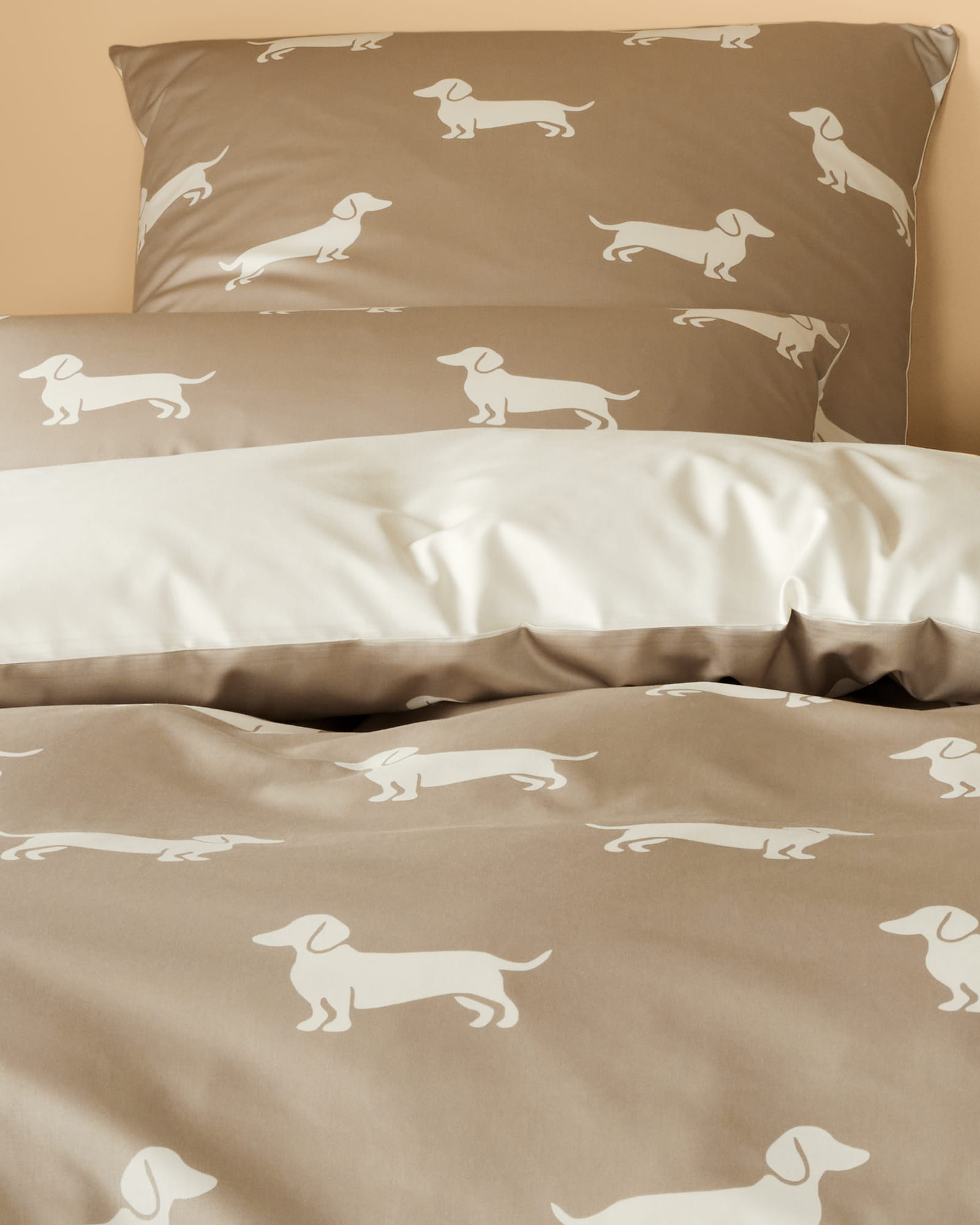 elegante Bettwäsche WE LOVE DOGS Dogs 24540 Natur-Beige - 7