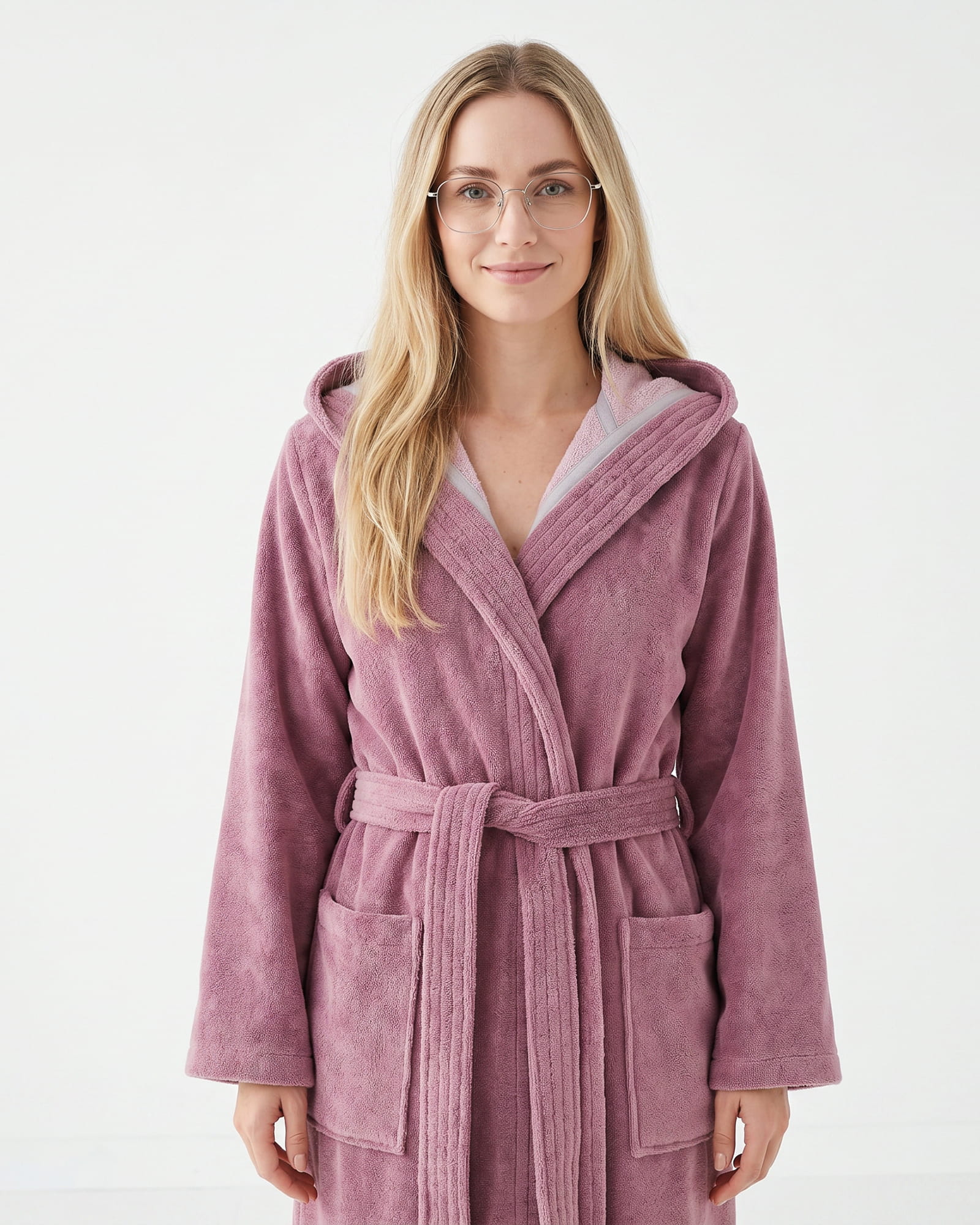Cawö Home Bademäntel Damen Kapuze 802 malve - 88 - L