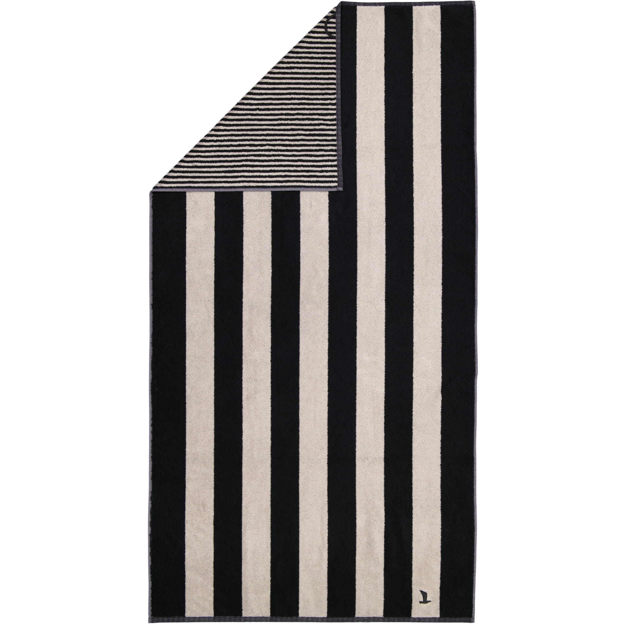 Möve Handtücher Superwuschel Blockstreifen black/cashmere - 082 - Duschtuch 80x150 cm