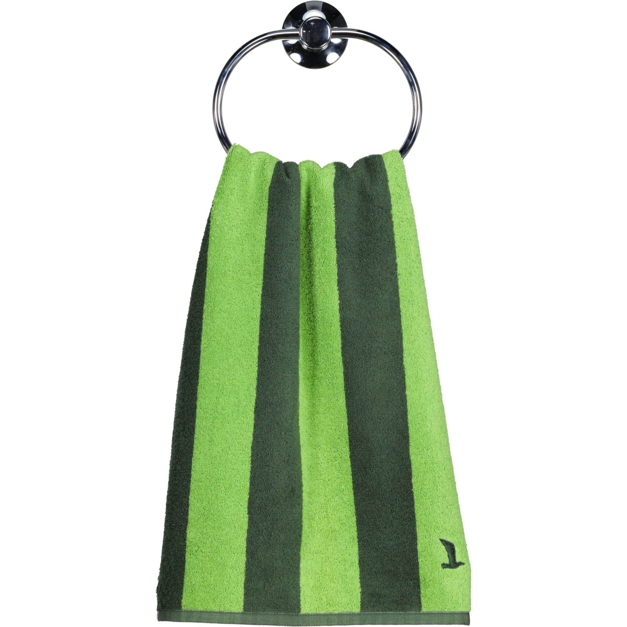 Möve Handtücher Superwuschel Blockstreifen cypress/peridot - 062 - Handtuch 50x100 cm