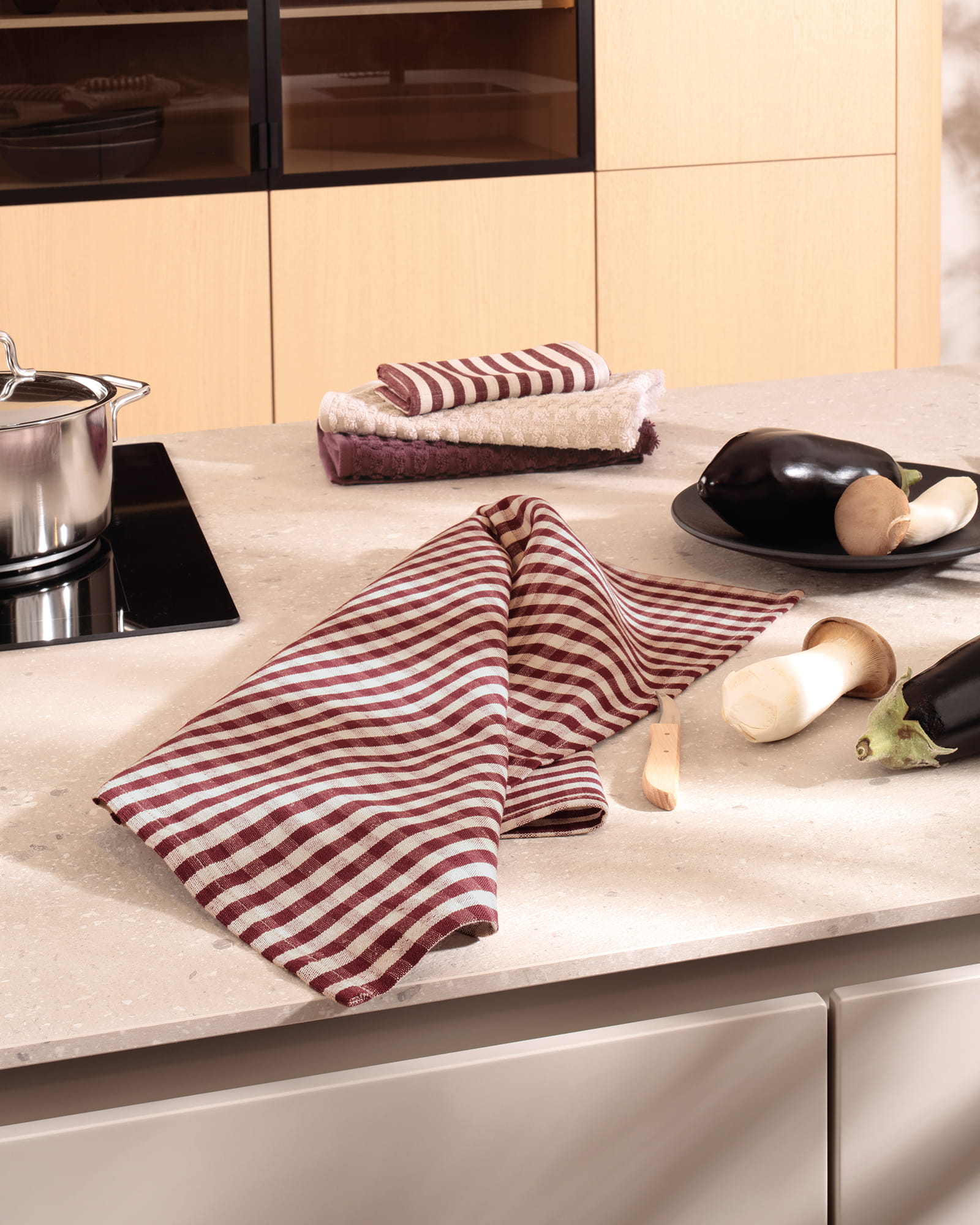 Cawö Home Geschirrtücher Linen Classics Streifen 537 natur - 33 - 50x70 cm