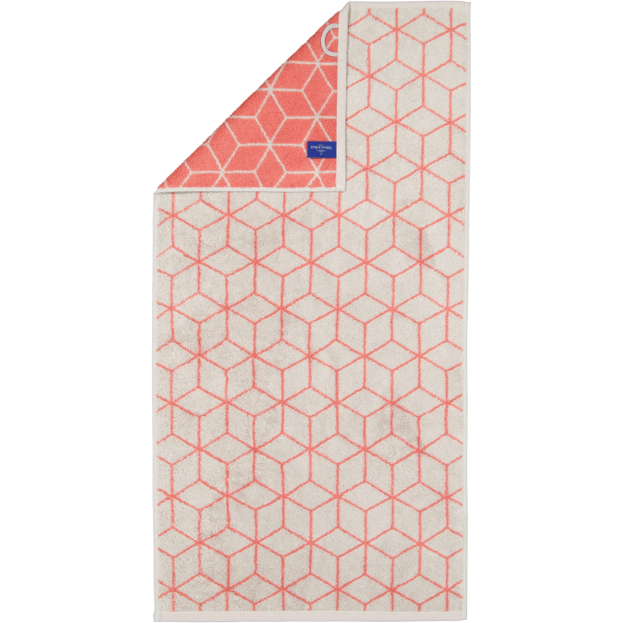 Villeroy & Boch Coordinates Carré Colors 2559 french linen/coral - 72 - Handtuch 50x100 cm