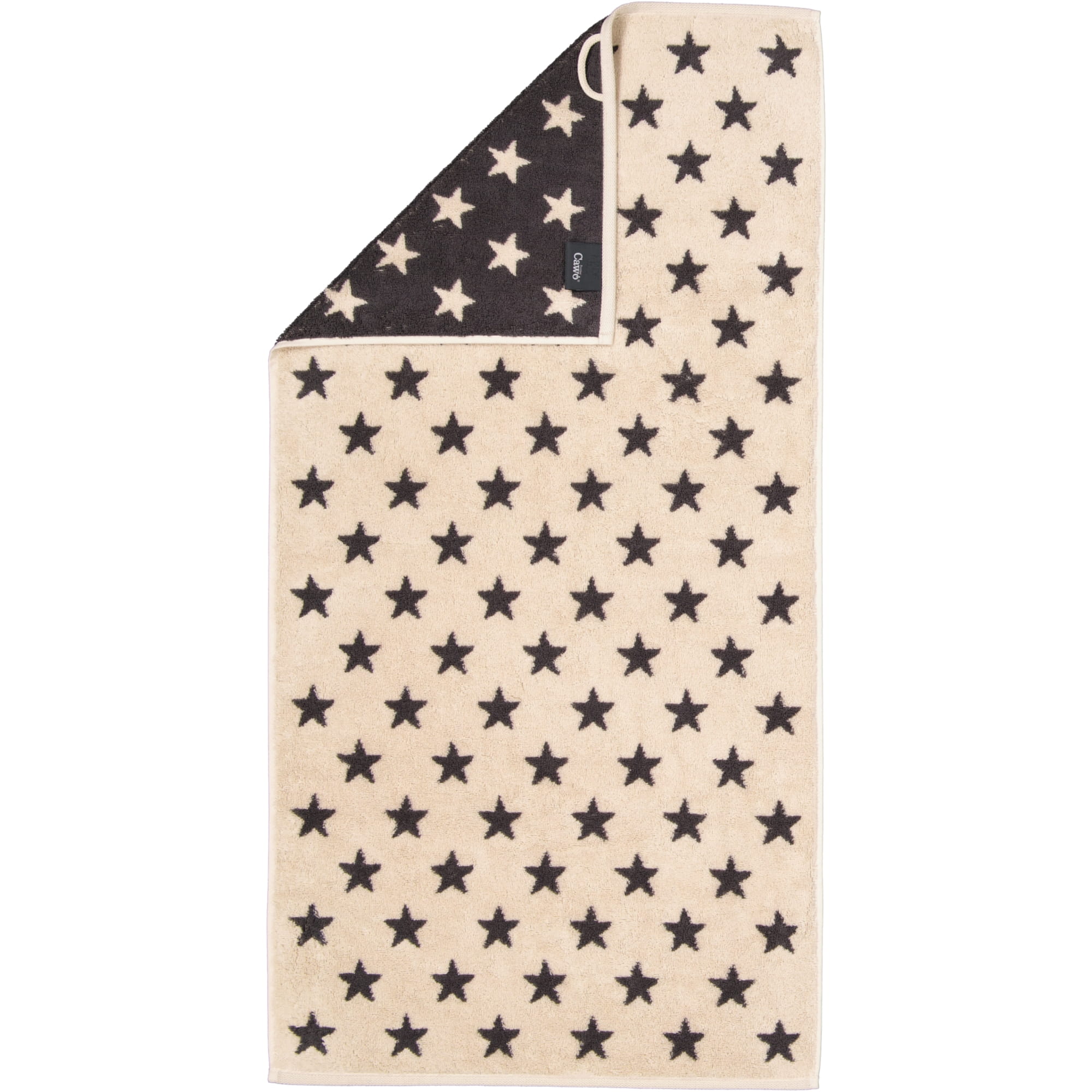Cawö Handtücher NEW STARS Sterne klein 6261 beige/basalt - 37 - Handtuch 50x100 cm