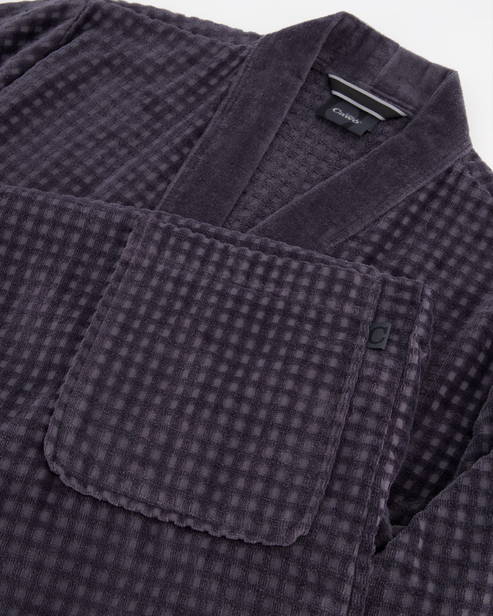 Cawö Herren Bademantel Kimono 3714 - Farbe: anthrazit - 774 - L