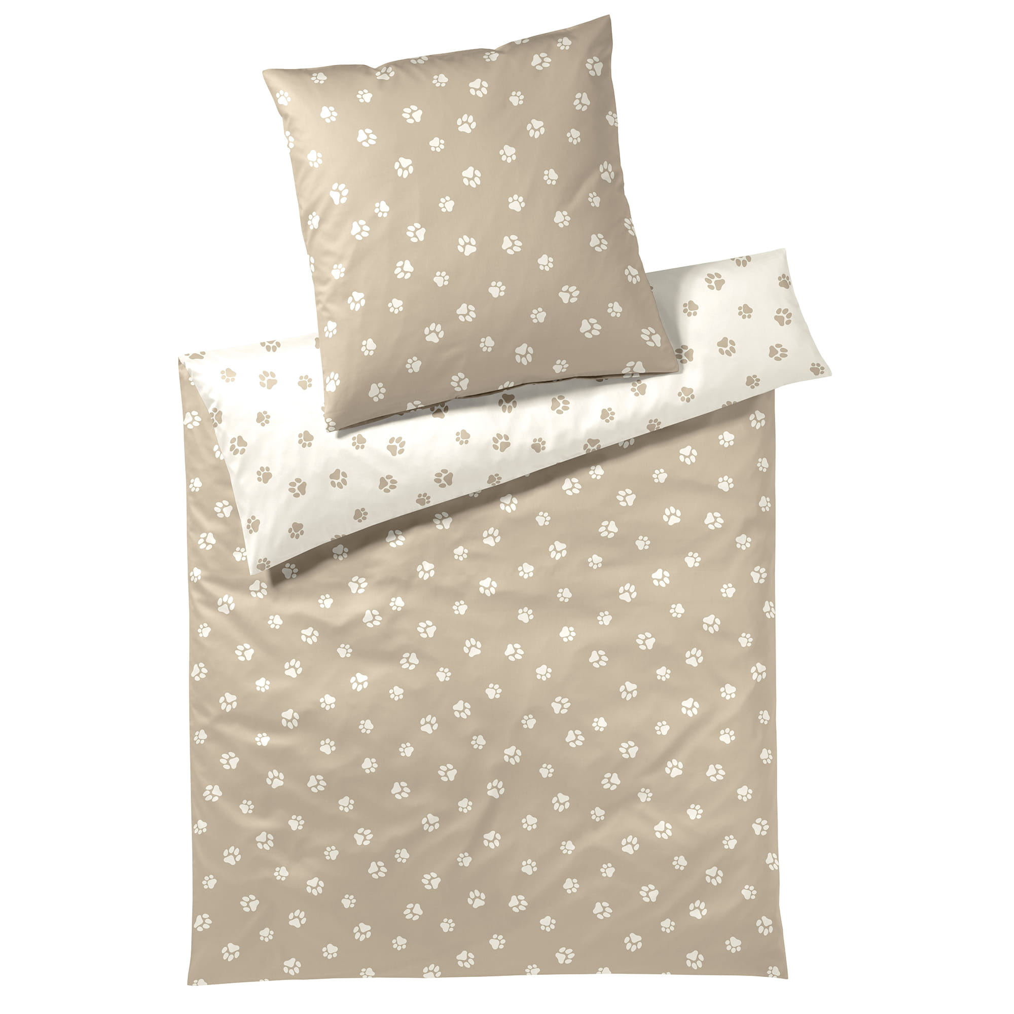 elegante Bettwäsche WE LOVE DOGS Paws 24541 Natur-Beige - 7