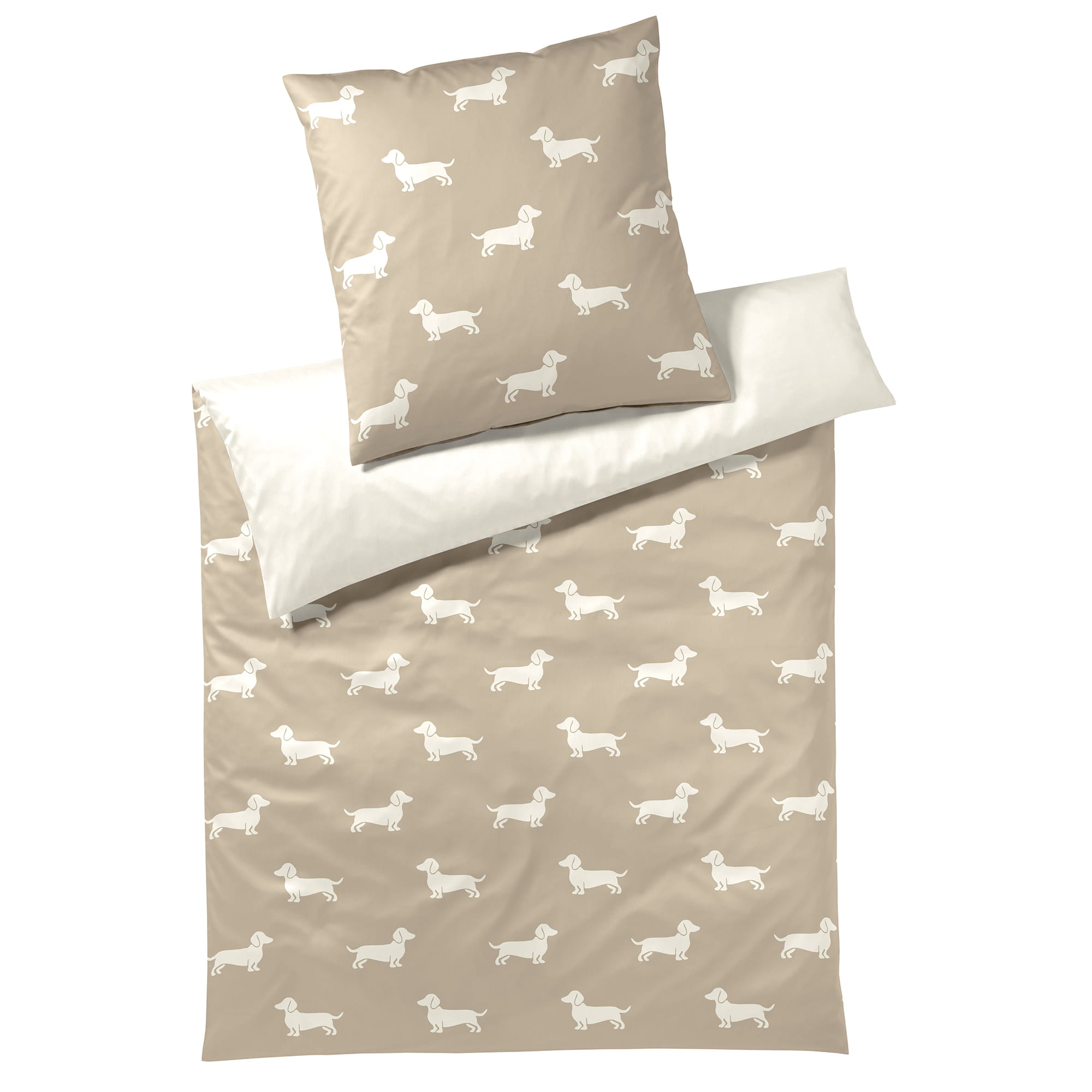 elegante Bettwäsche WE LOVE DOGS Dogs 24540 Natur-Beige - 7