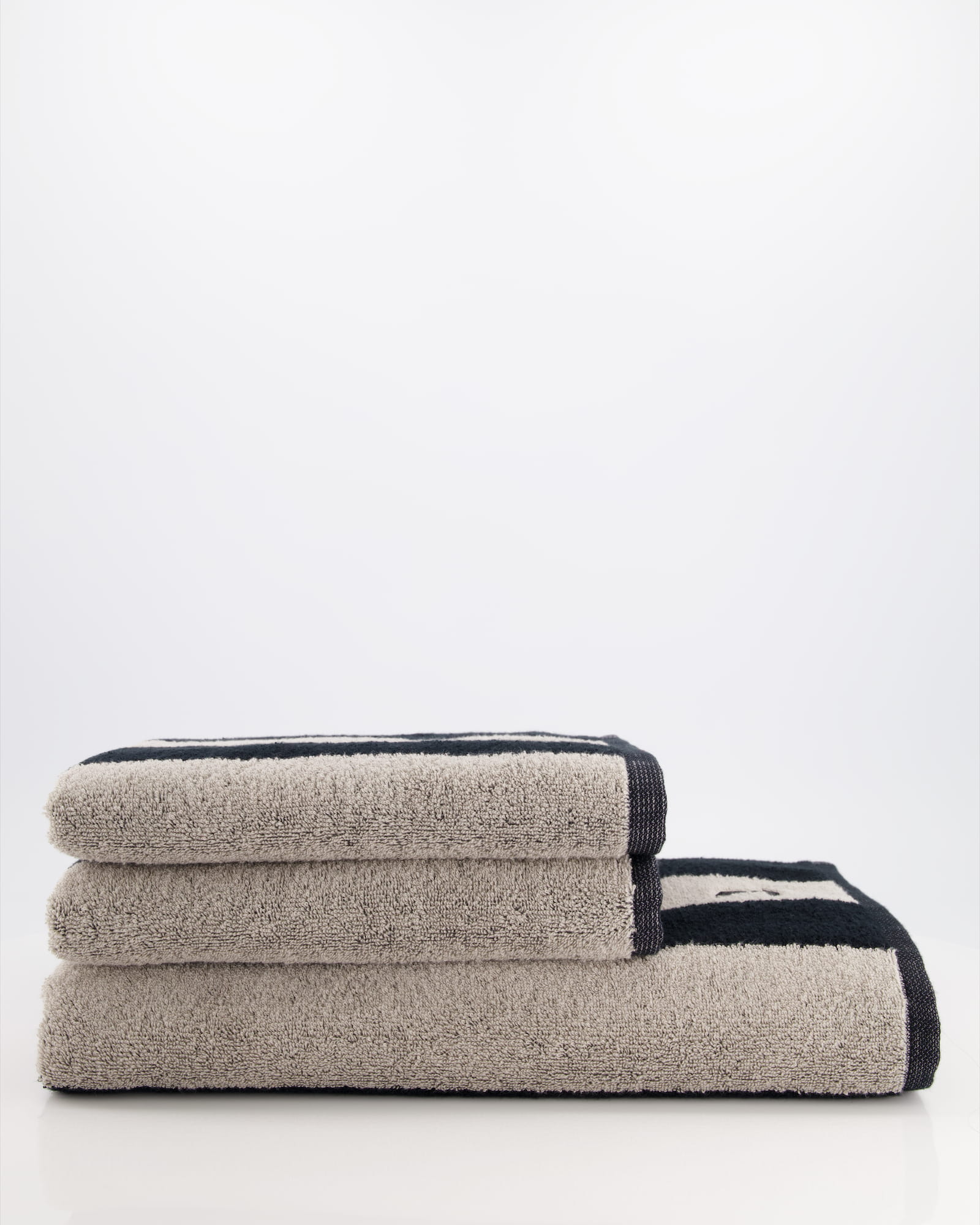 Möve Handtücher Superwuschel Blockstreifen black/cashmere - 082