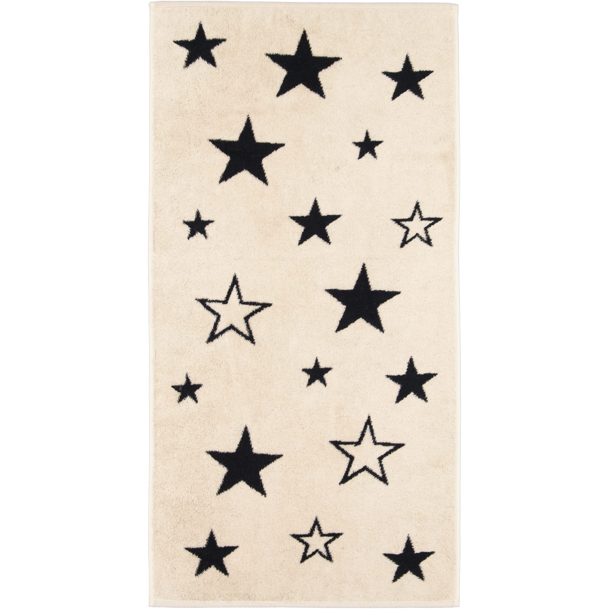 Cawö Handtücher Christmas Edition Sterne 792 natur-schwarz - 39 - Handtuch 50x100 cm