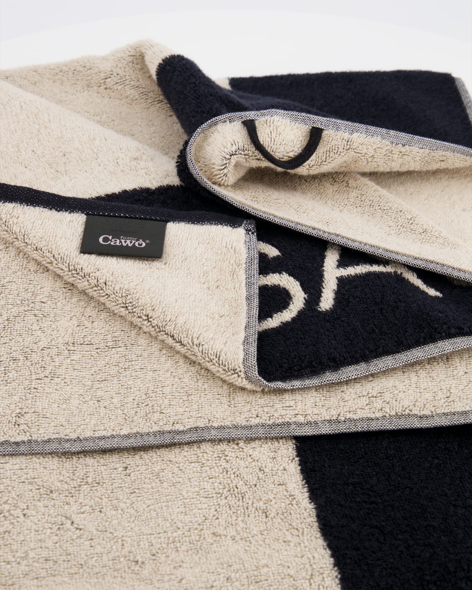 Cawö Saunatuch Natural Blockstreifen 6221 80x200 cm - Farbe: natur-schwarz - 39
