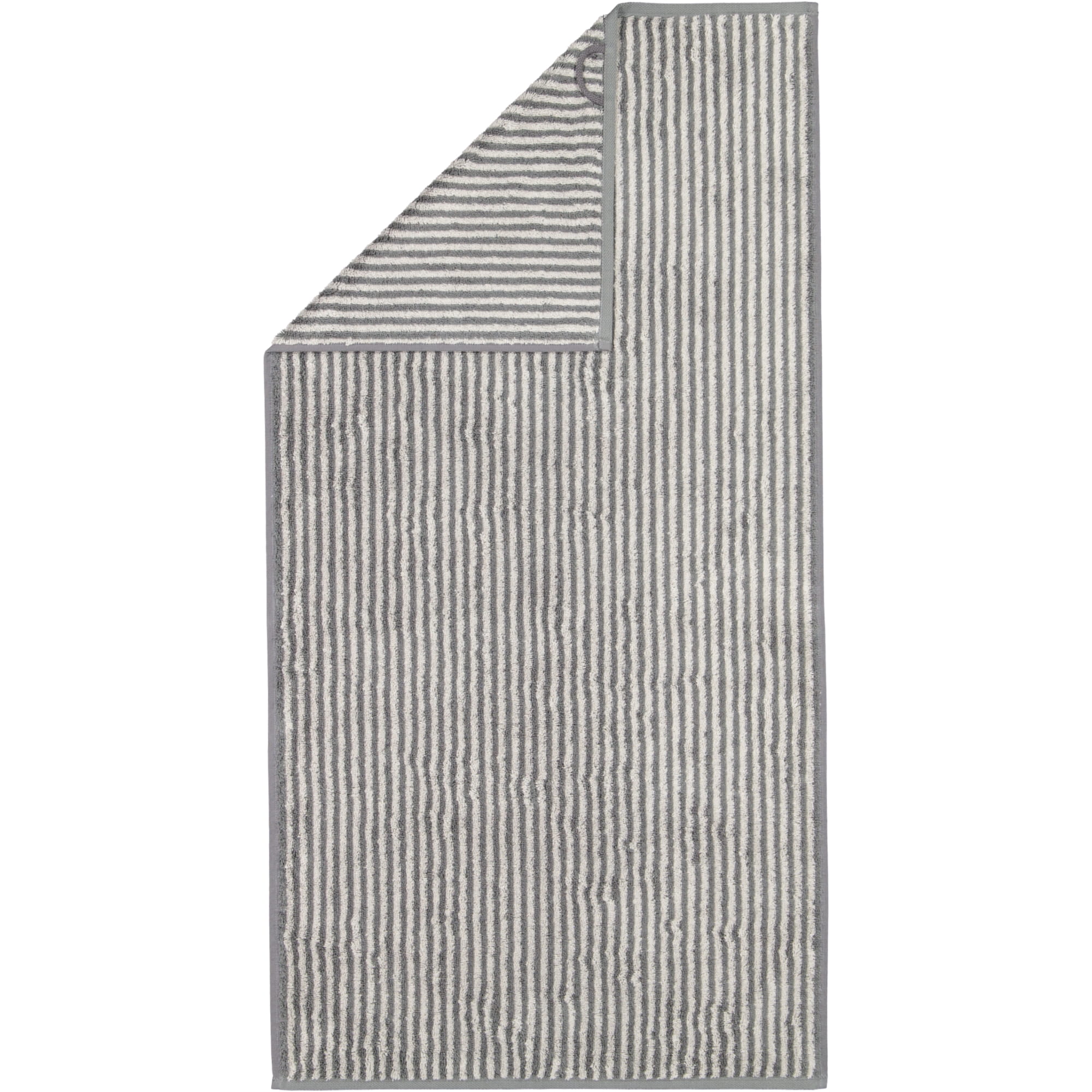 Cawö Handtücher Two-Tone Stripes 480 schiefer - 77 - Handtuch 50x100 cm