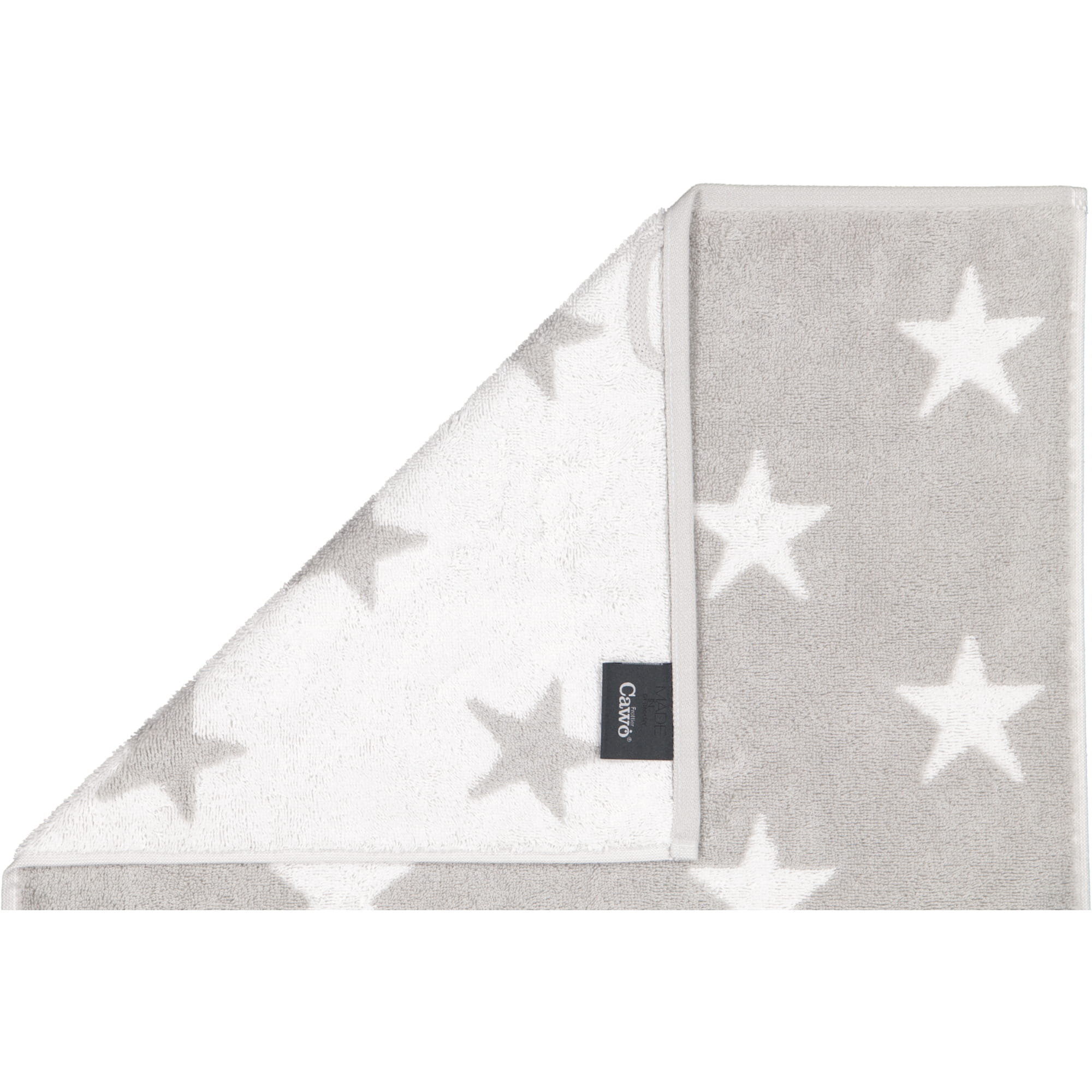 Cawö Handtücher NEW STARS Sterne groß 6260 platin/weiß - 76 - Duschtuch 70x140 cm