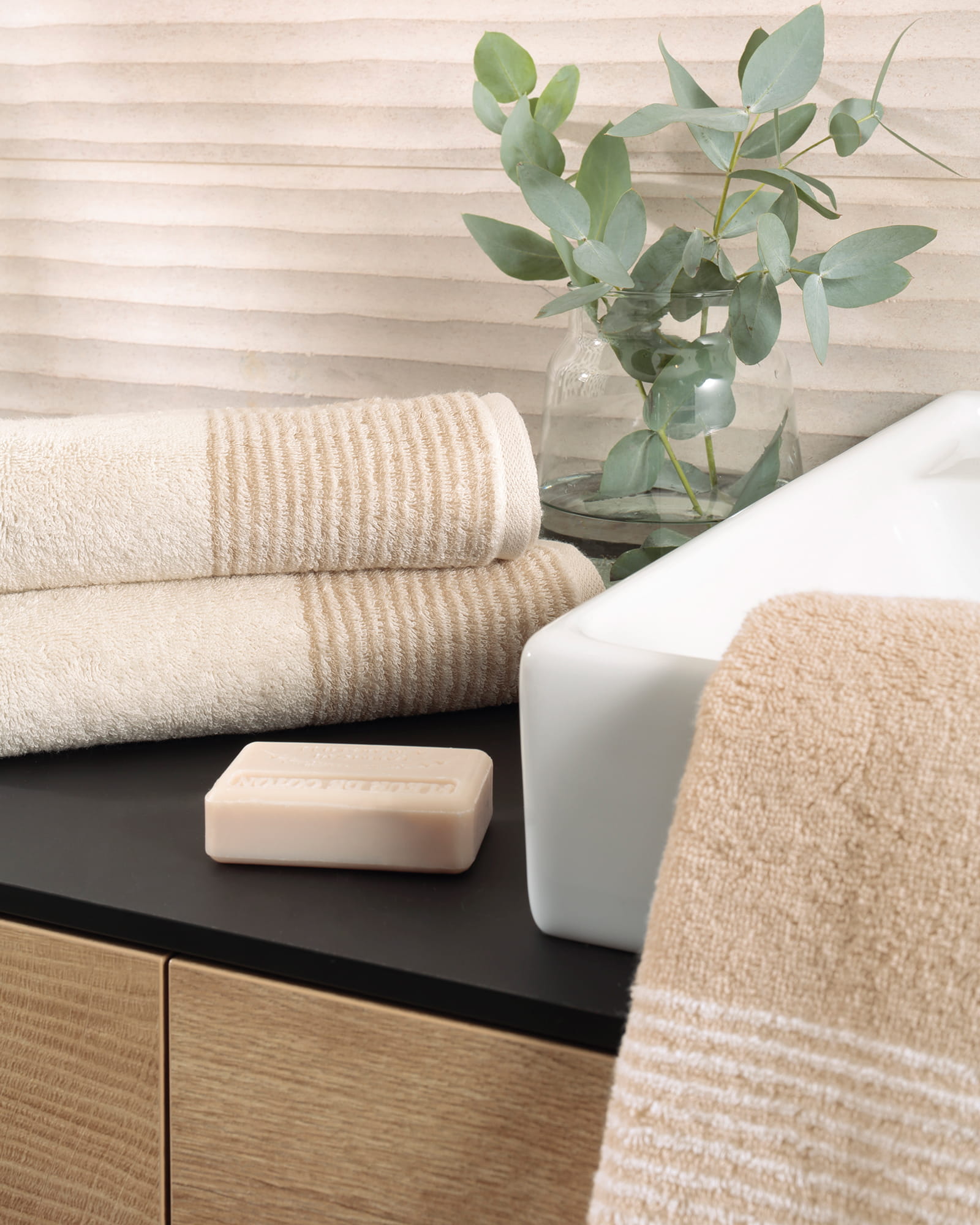 Cawö Handtücher Two-Tone Stripes 480 sand - 33