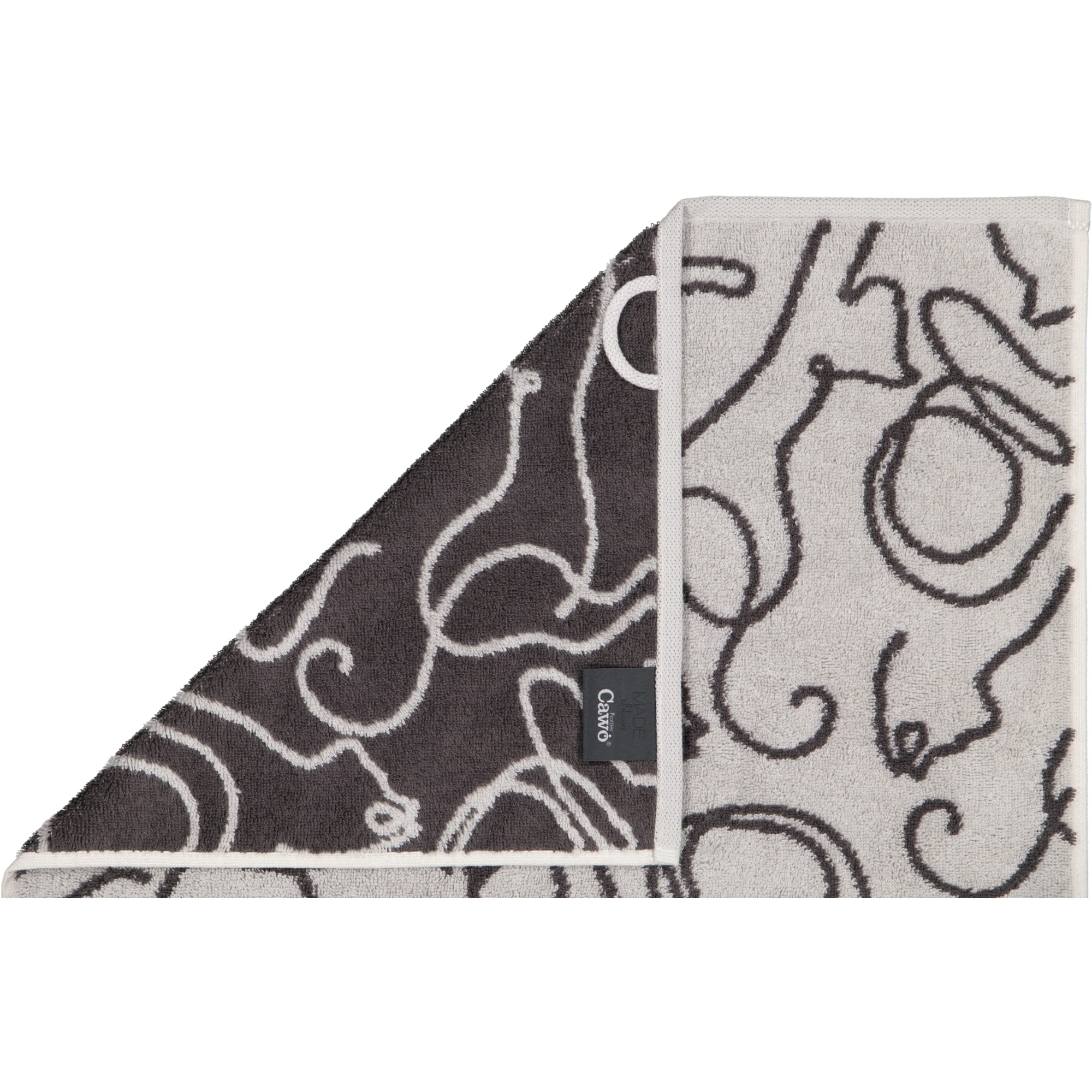 Cawö Handtücher CUTE CATS EDITION Cats 6264 platin/basalt - 70 - Gästetuch 30x50 cm
