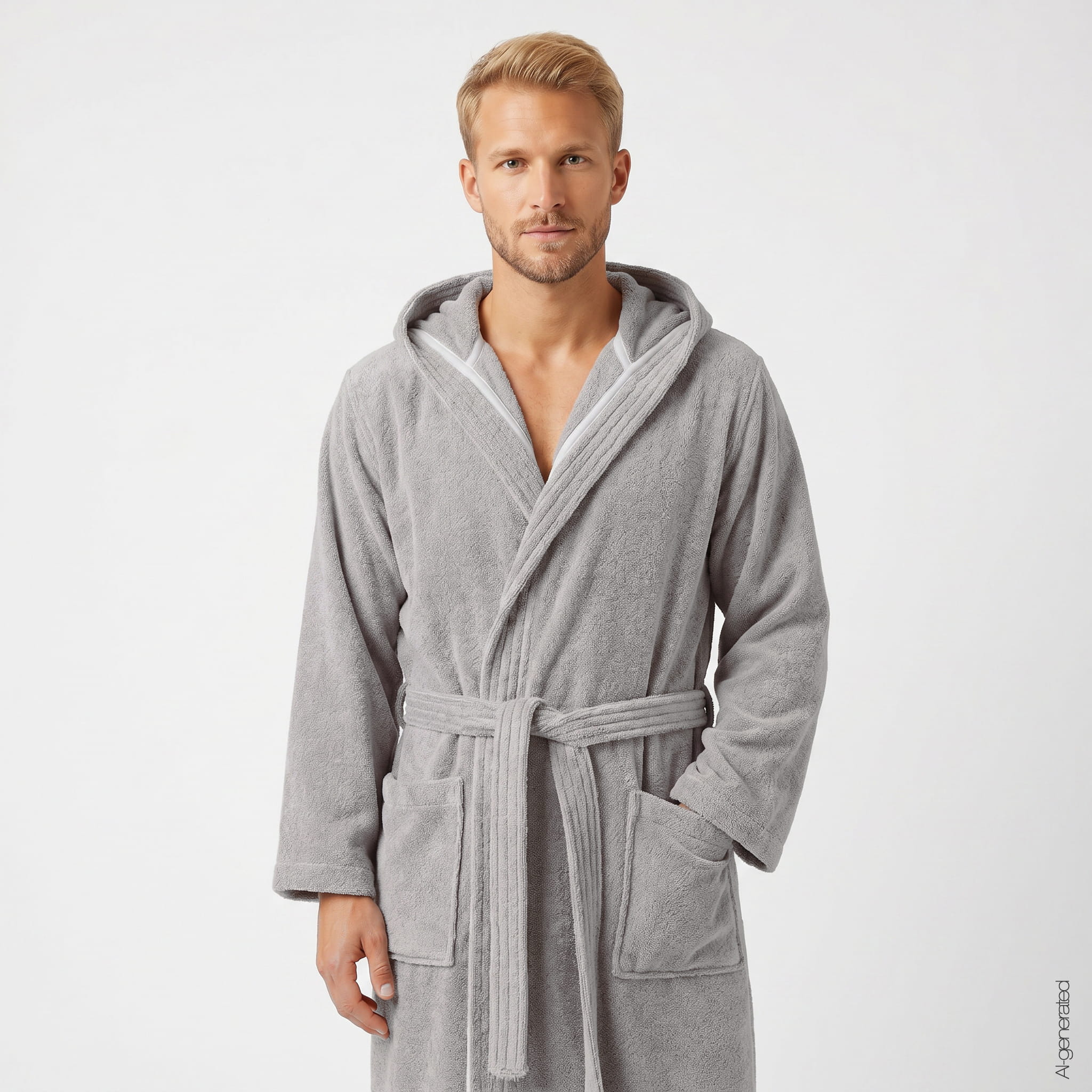 Cawö Home Bademäntel Herren Kapuze The Luxury 853 metal - 735