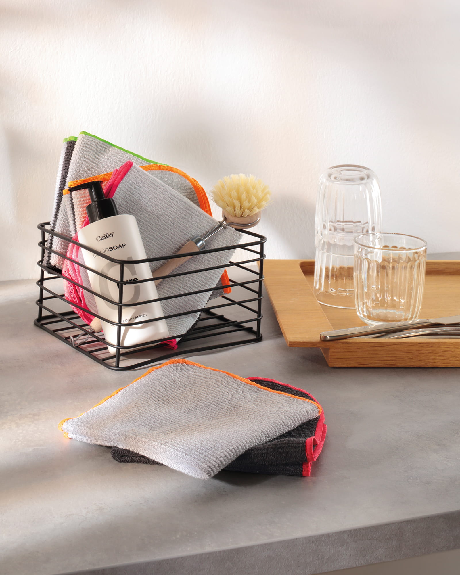 Cawö Spültücher Trio 550 3er Set neon-grün - 74 - 30x30 cm
