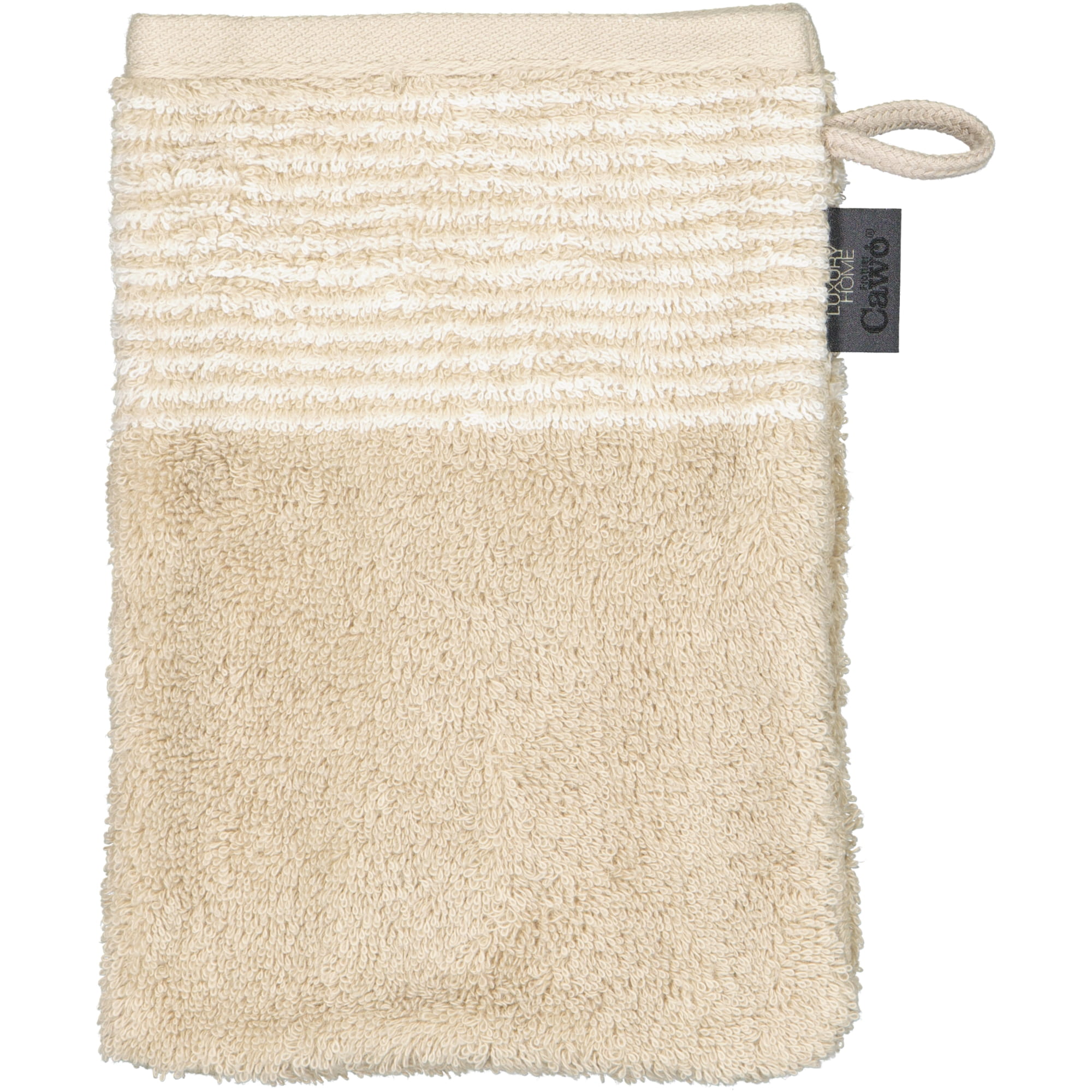 Cawö - Luxury Home Two-Tone 590 - Farbe: sand - 33 - Waschhandschuh 16x22 cm