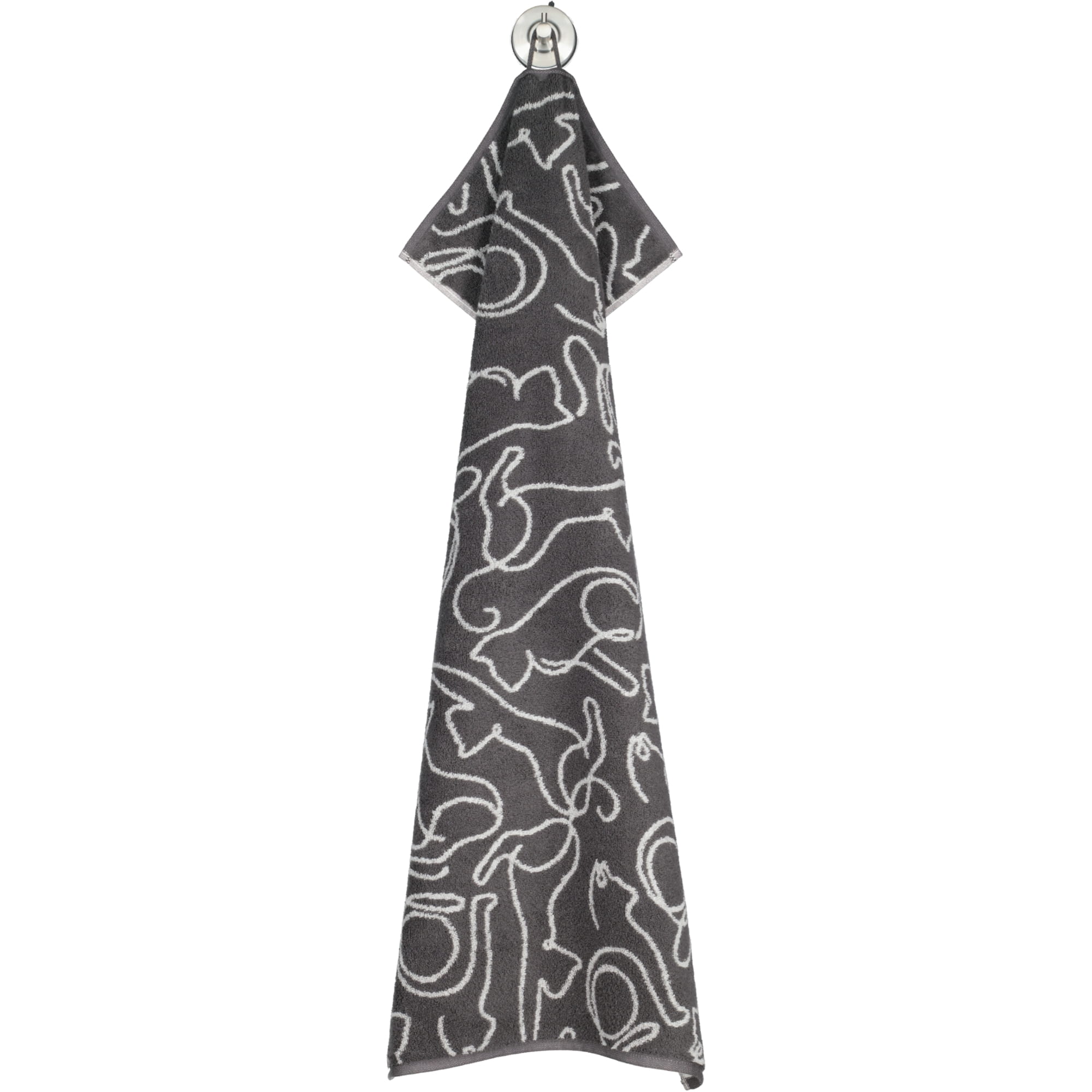 Cawö Handtücher CUTE CATS EDITION Cats 6264 basalt/platin - 77 - Handtuch 50x100 cm